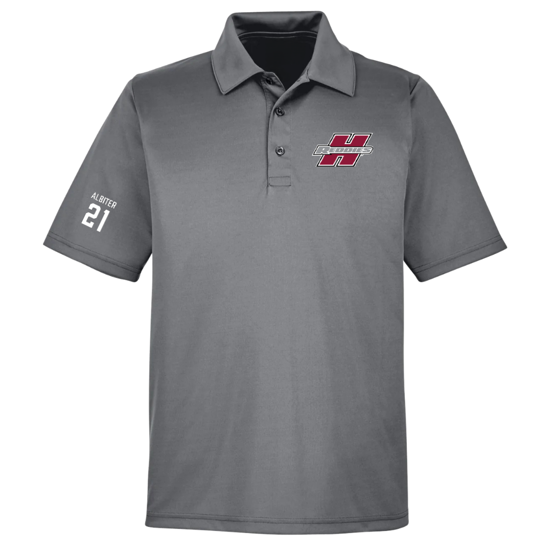 Henderson State University Softball Light Gray Polo - #21 Jay Albiter