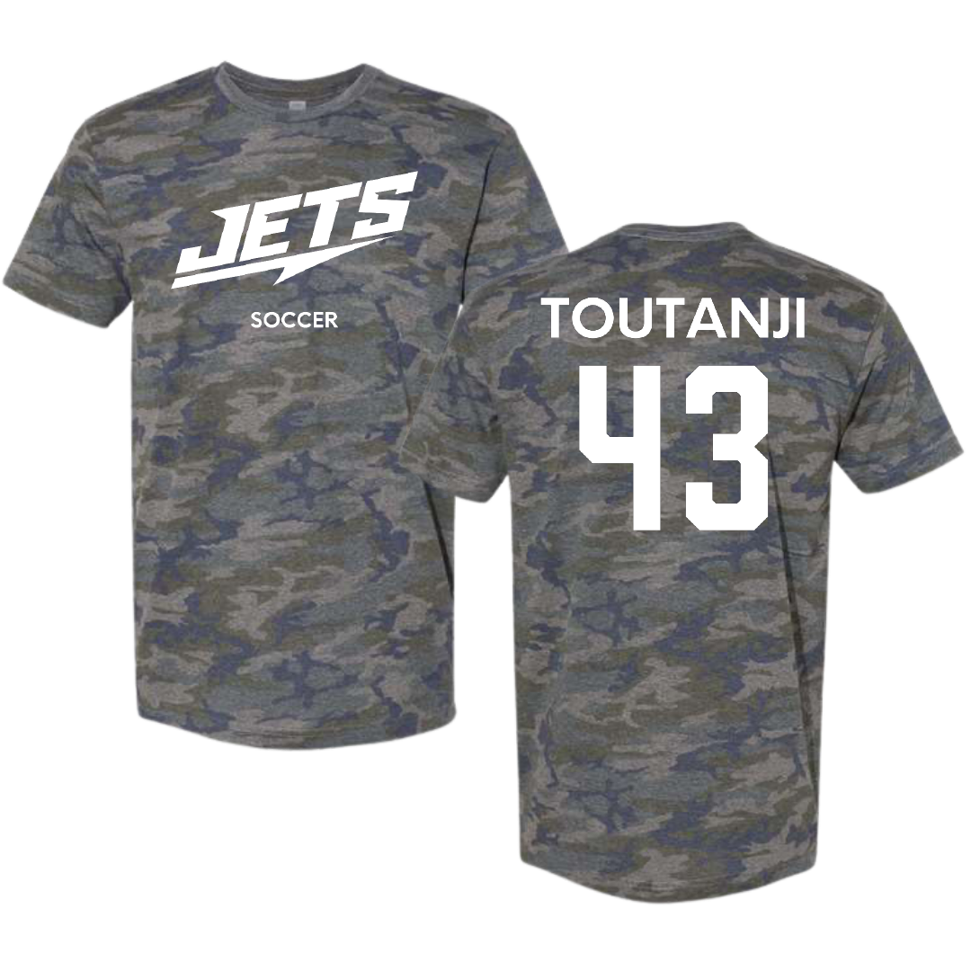 Newman University Soccer (M) Vintage Camo Tee - #43 Lance Toutanji