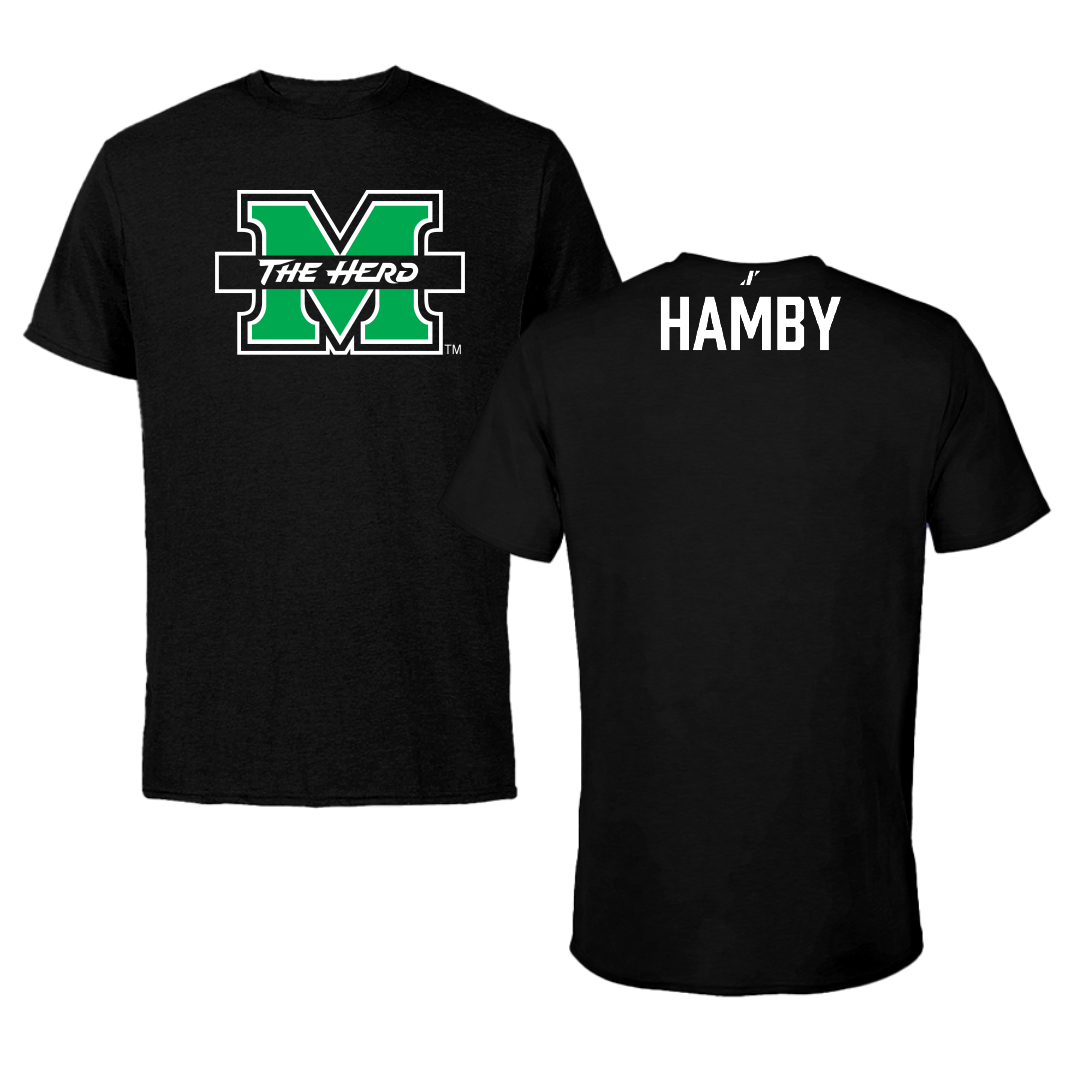 Marshall University TF and XC Black Performance Tee - CamRon Hamby