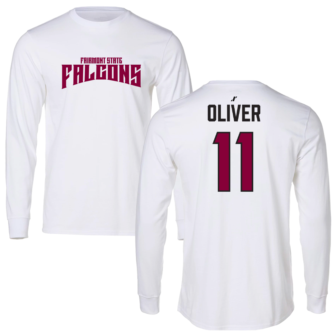 Fairmont State University Soccer White Classic Performance Long Sleeve - #11 Reece Oliver
