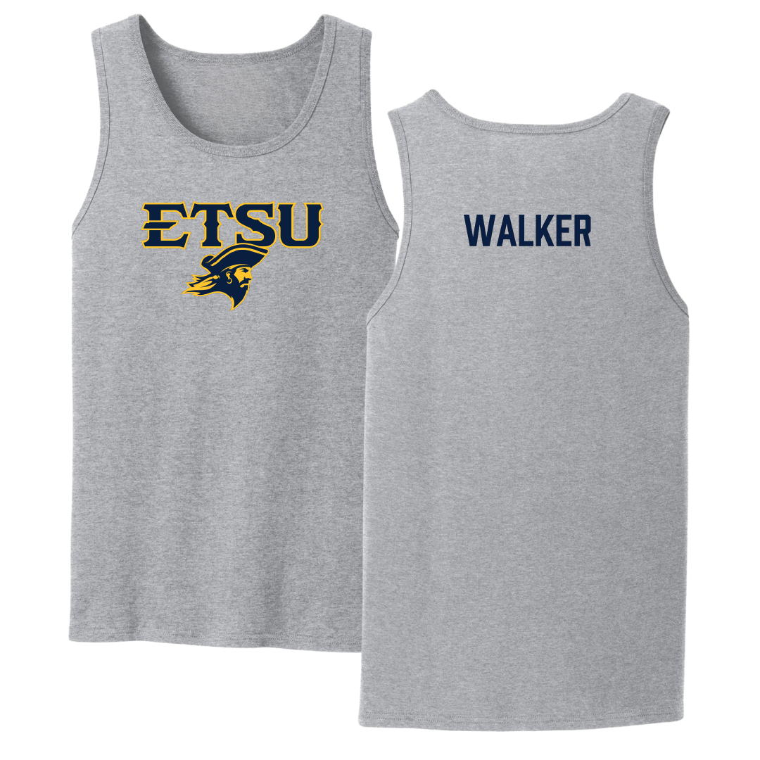 East Tennessee State University Triathlon Sport Gray Tank Top - Taylor Walker
