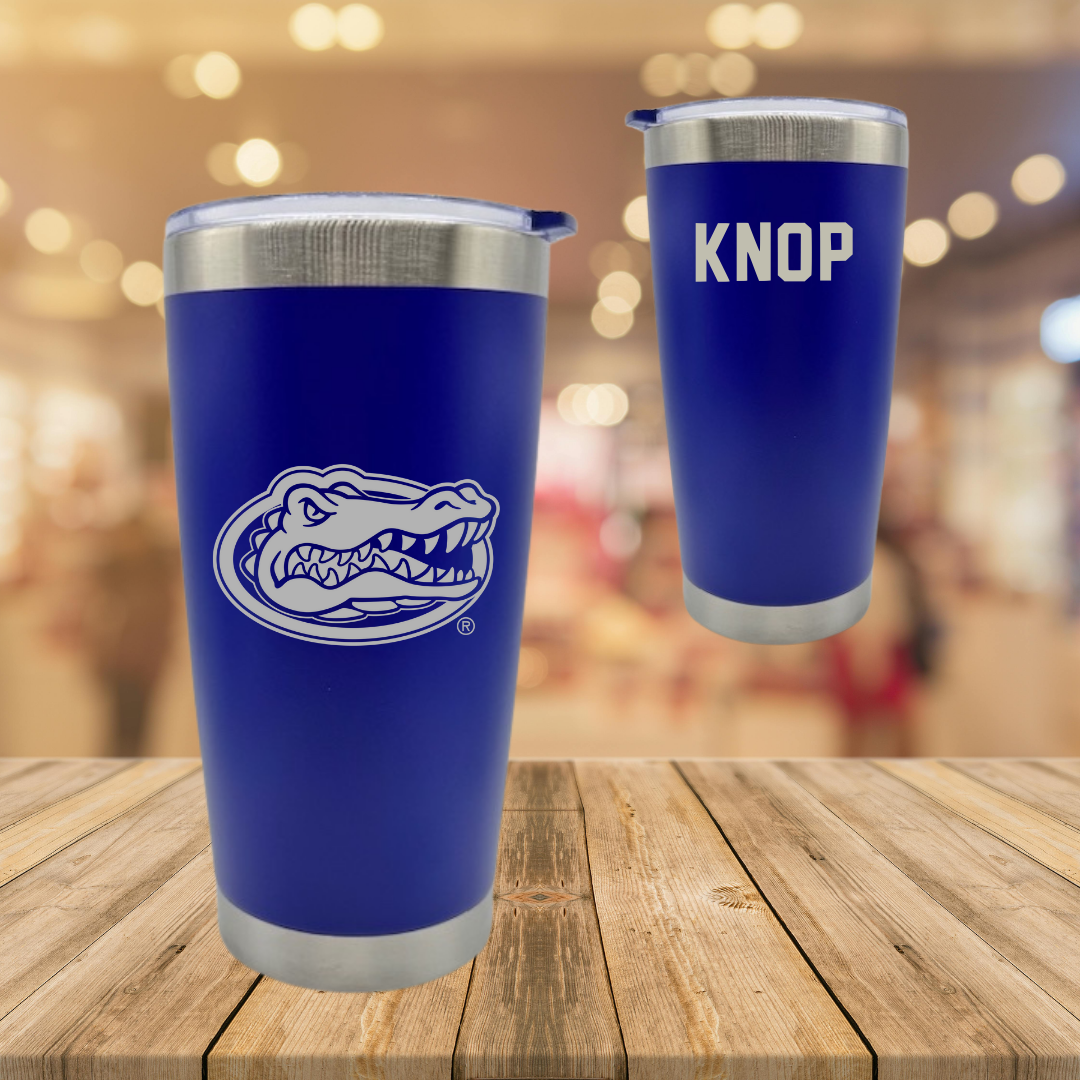 University of Florida Swimming & Diving Blue Stainless Steel Tumbler - Amadeusz Knop