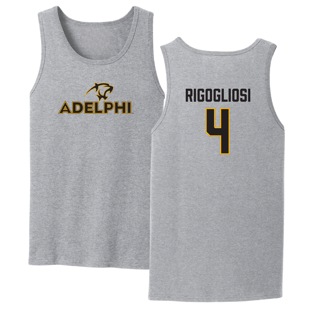 Adelphi University Baseball Sport Gray Tank Top - #4 Anthony Rigogliosi