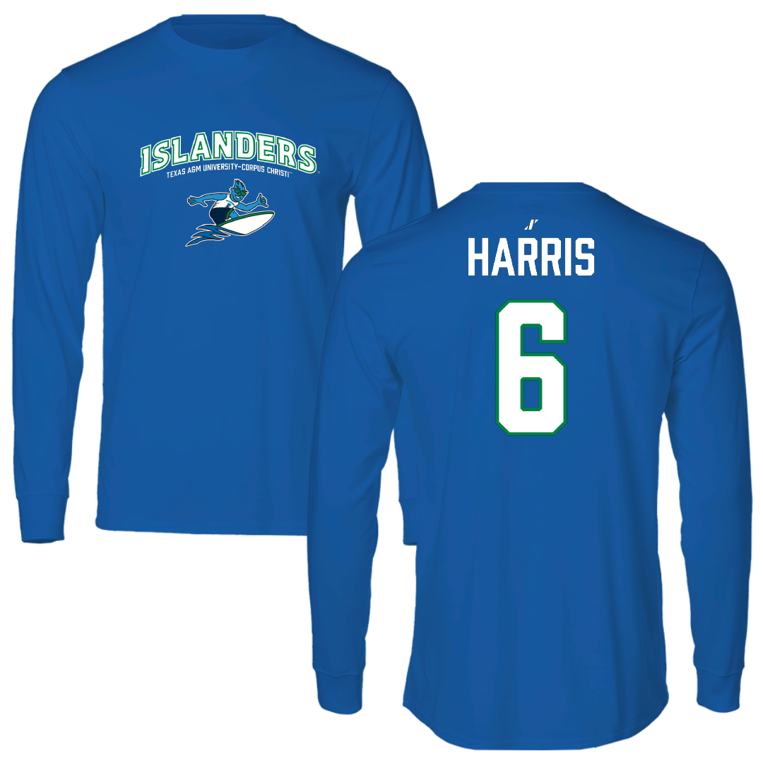 Texas A&M University-Corpus Christi Band Blue General Performance Long Sleeve - #6 Jayden Harris