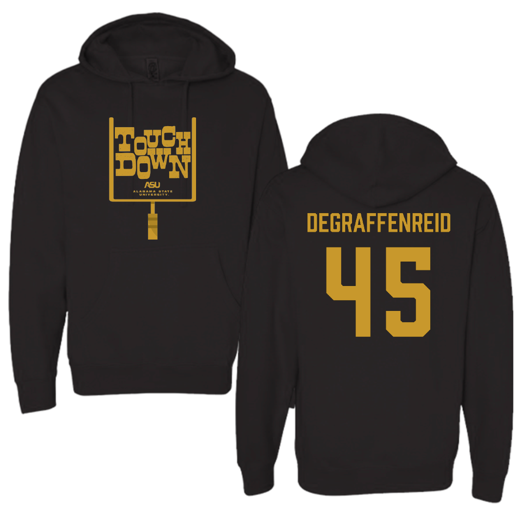 Alabama State University Football Black Touchdown Hoodie - #45 Grant DeGraffenreid