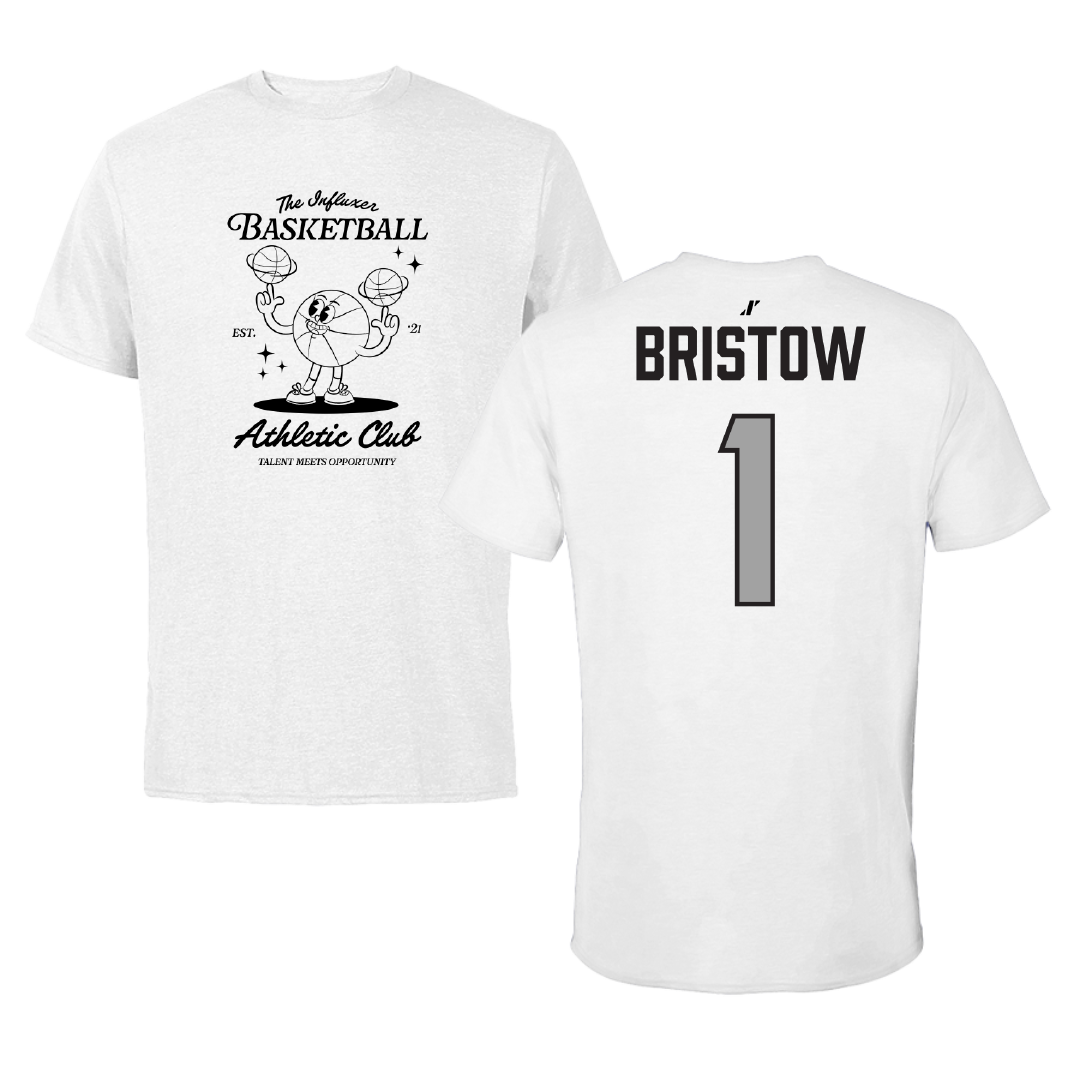 Basketball (W) White Influxer Athletic Club Tee - #1 Jalynn Bristow