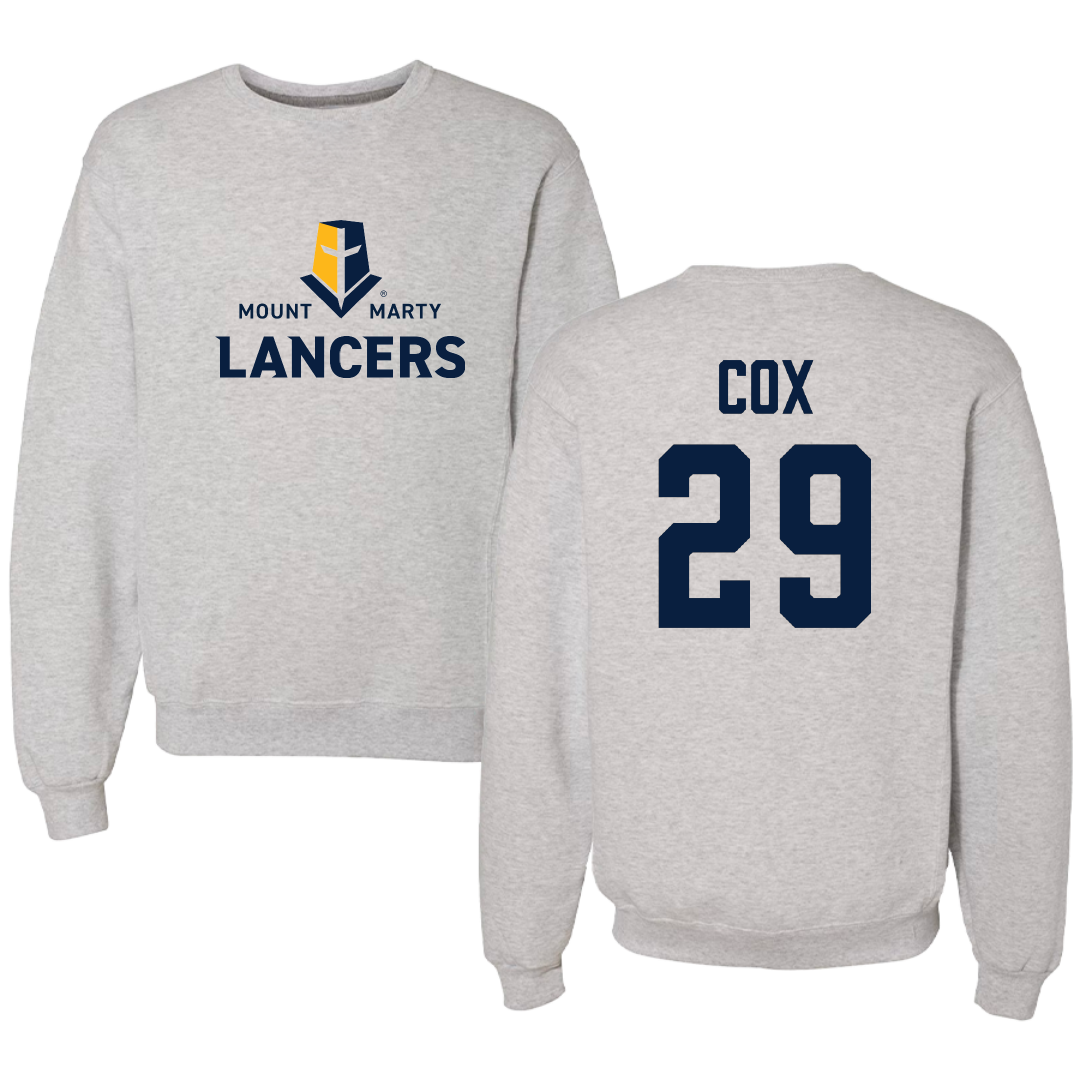Mount Marty University Soccer Light Gray Crewneck - #29 Gabriel Cox