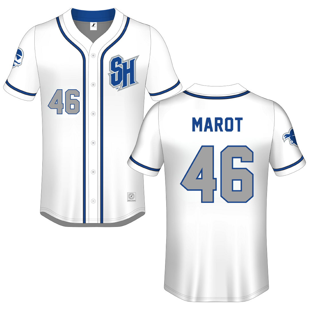 Seton Hall University White Button-Down Jersey - #46 Jordan Marot