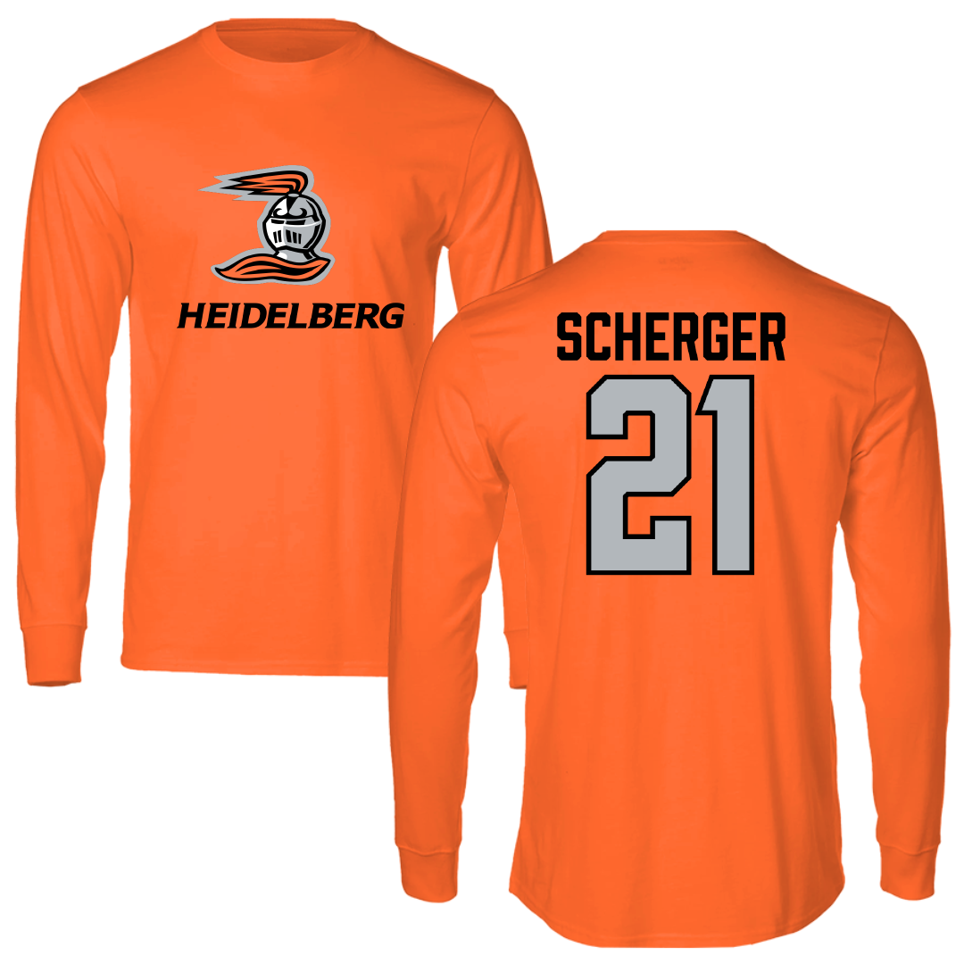 Heidelberg University Lacrosse Orange Long Sleeve - #21 Mark Scherger