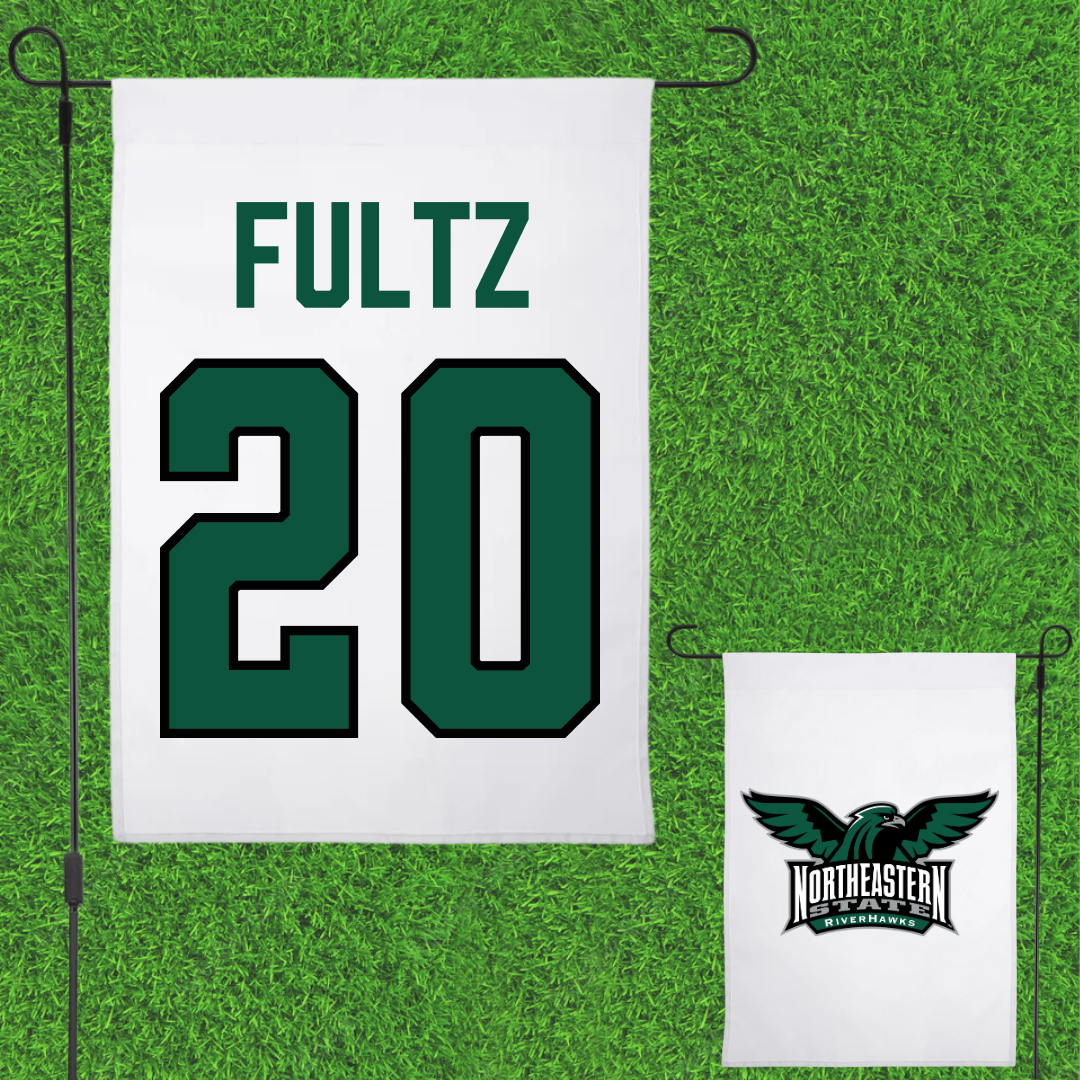 Northeastern State University Softball White Garden Flag - #20 Megan Fultz