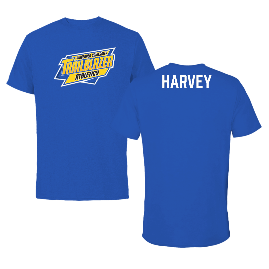 Vincennes University Bowling (M) Blue Tee - Tad Harvey
