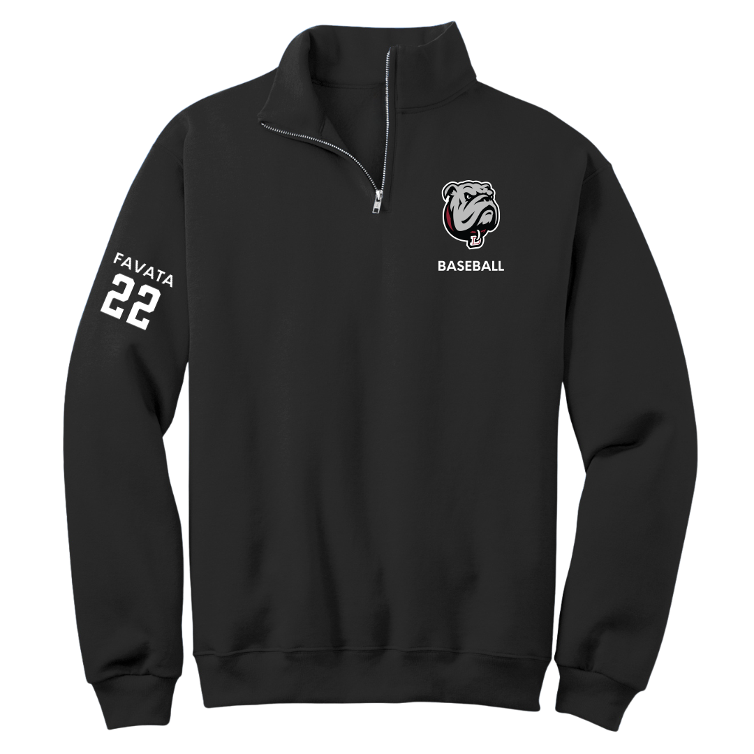 Dean College Baseball Black Quarter-Zip - #22 Colin Favata
