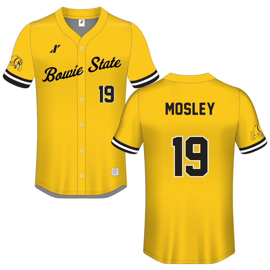 Bowie State University Gold Button-Down Jersey - #19 Jachelle Mosley