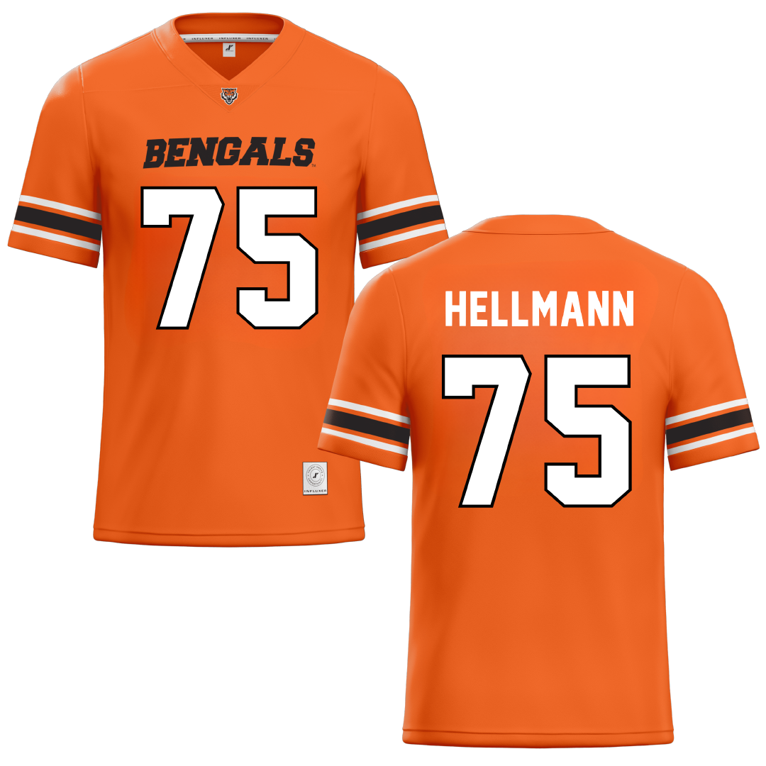 Idaho State University Orange Football Jersey - #75 Jakob Hellmann