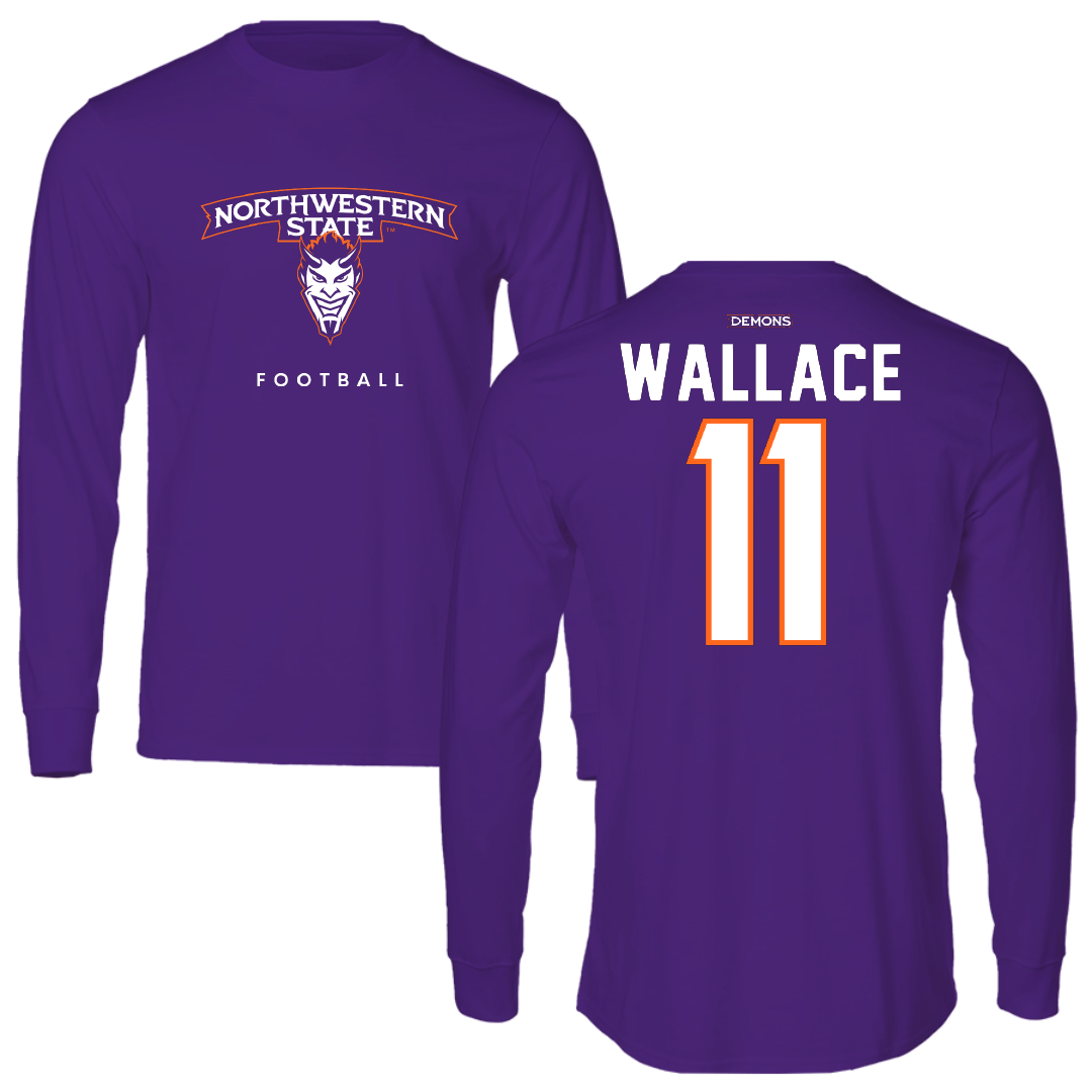 Northwestern State University Football Purple Long Sleeve - #11 Dane Wallace