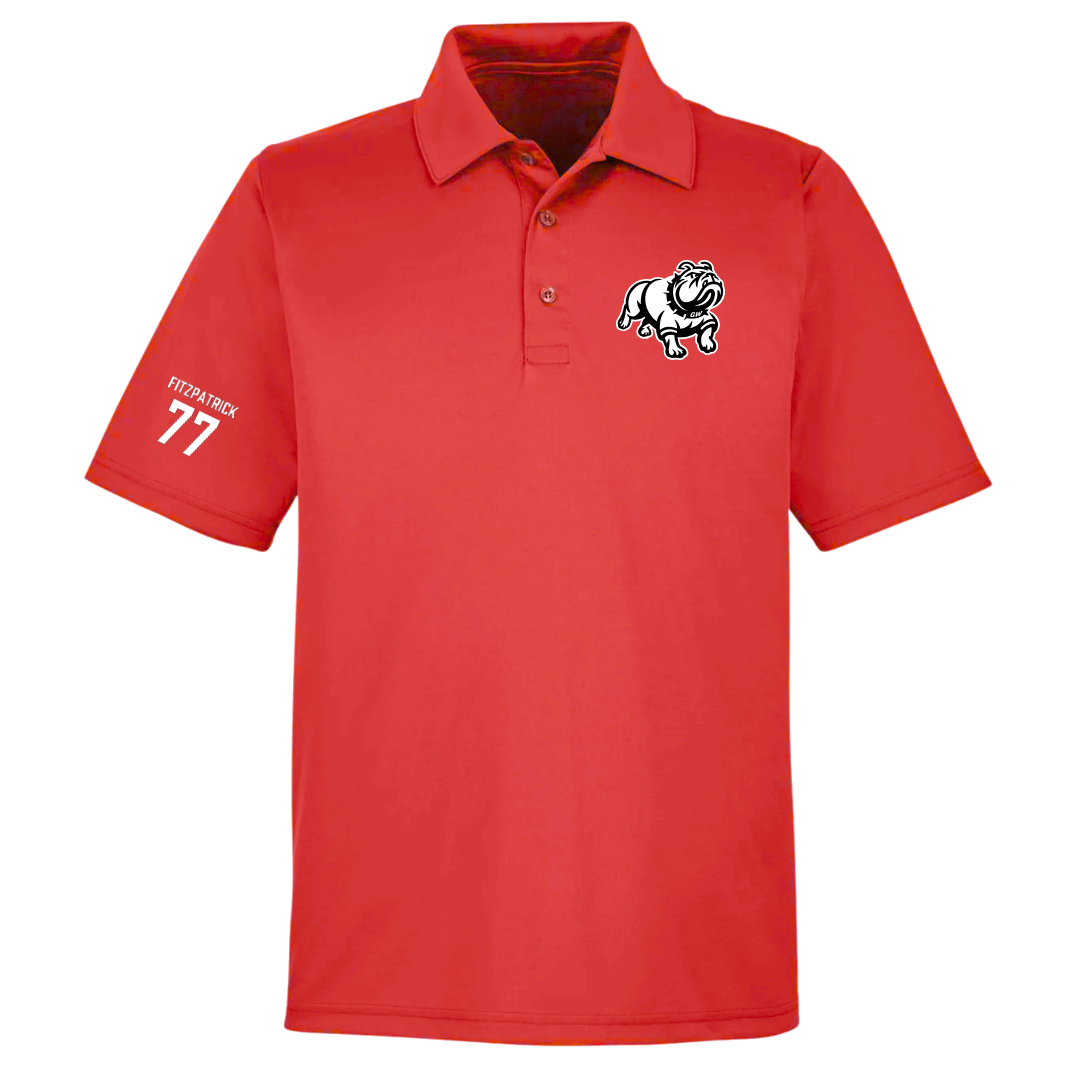 Gardner-Webb University Football Red Polo - #77 Will Fitzpatrick