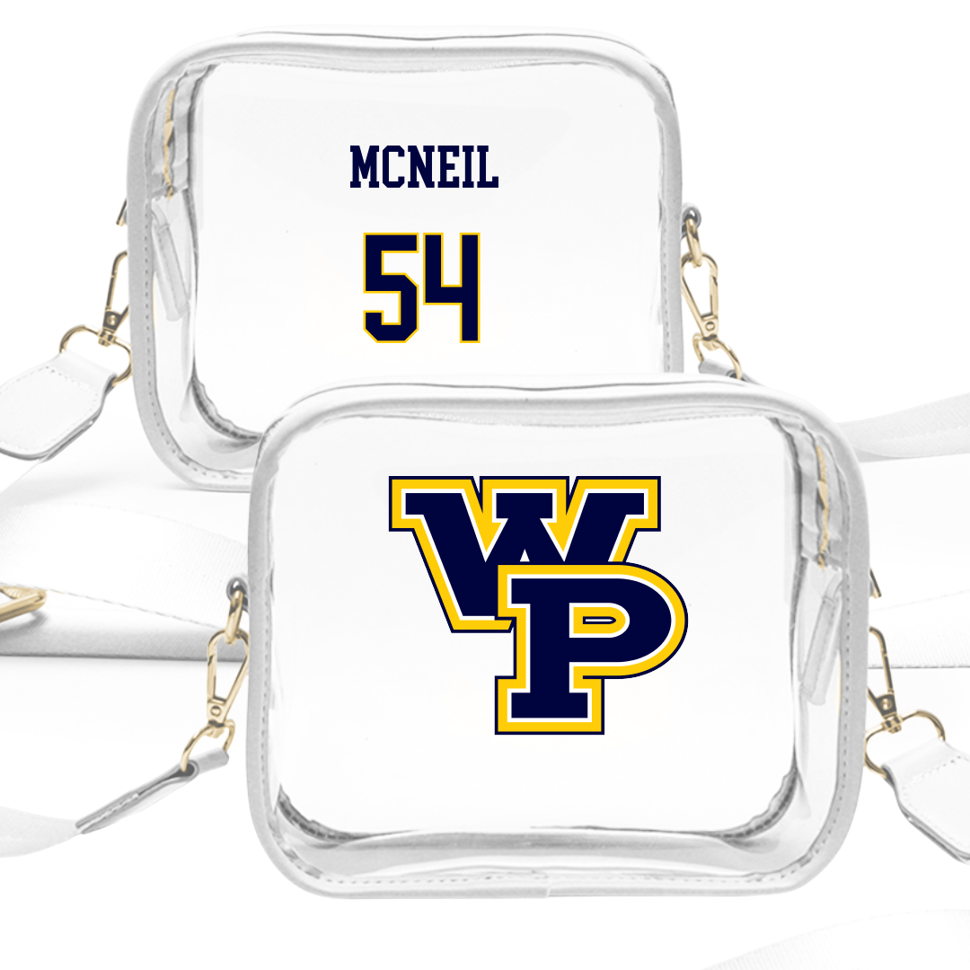 William Penn University Football White Clear Stadium Bag - #54 Kenron McNeil