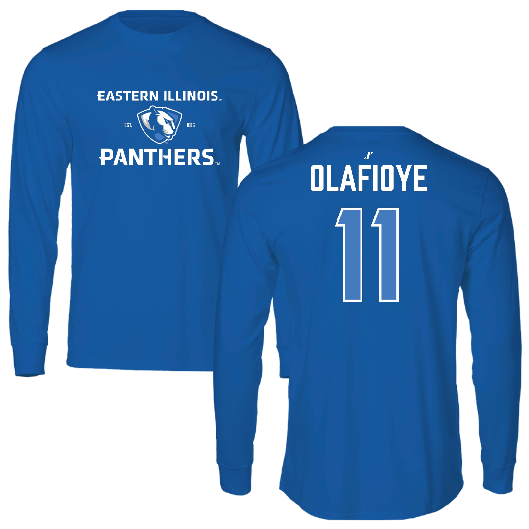 Eastern Illinois University Basketball Blue General Long Sleeve - #11 Malik Olafioye