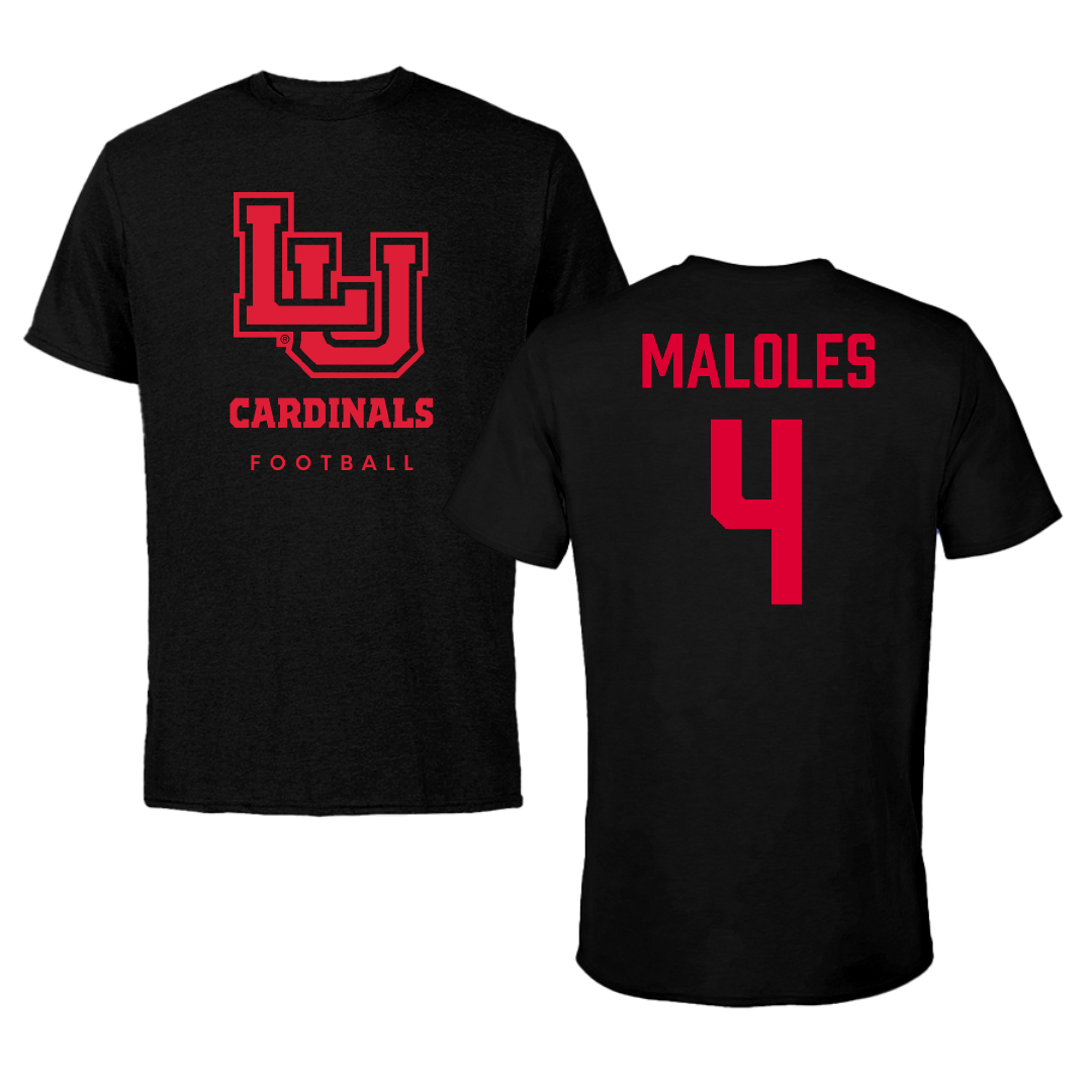Lamar University Football Black Cardinal Tee - #4 Royce Maloles
