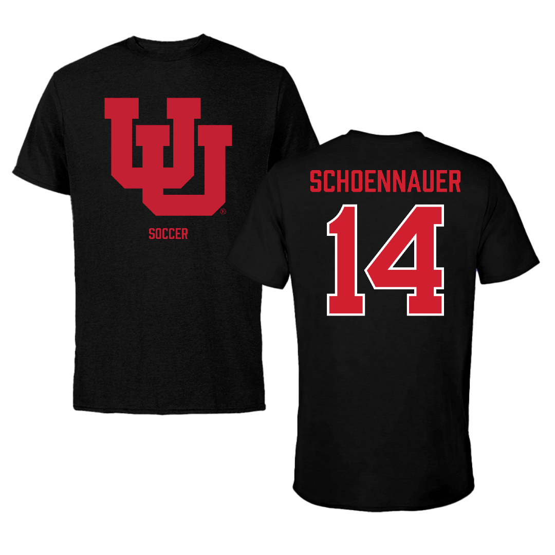 University of Utah Soccer (W) Black Tee - #14 Kennedy Schoennauer