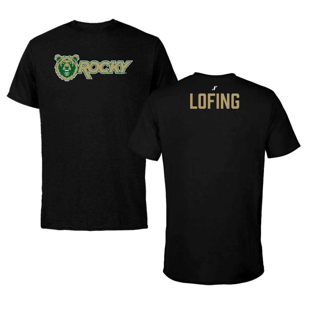 Rocky Mountain College Golf (M) Black Performance Tee - Chase Lofing