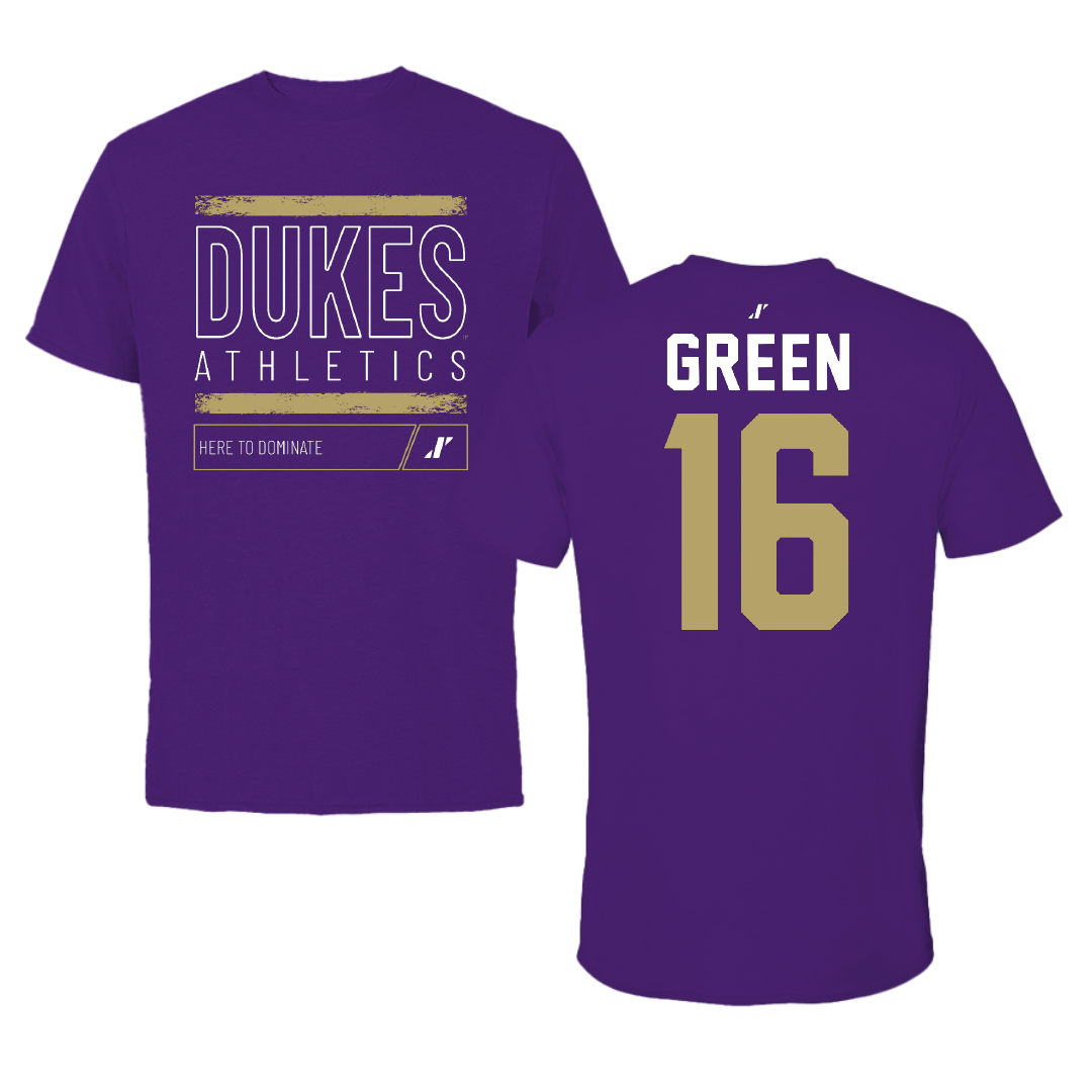 James Madison University Football Purple Dominate Performance Tee - #16 Desmond Green