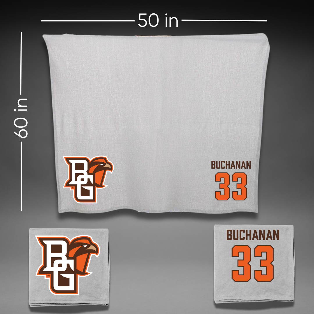 Bowling Green State University Baseball Gray Blanket - #33 Joey Buchanan