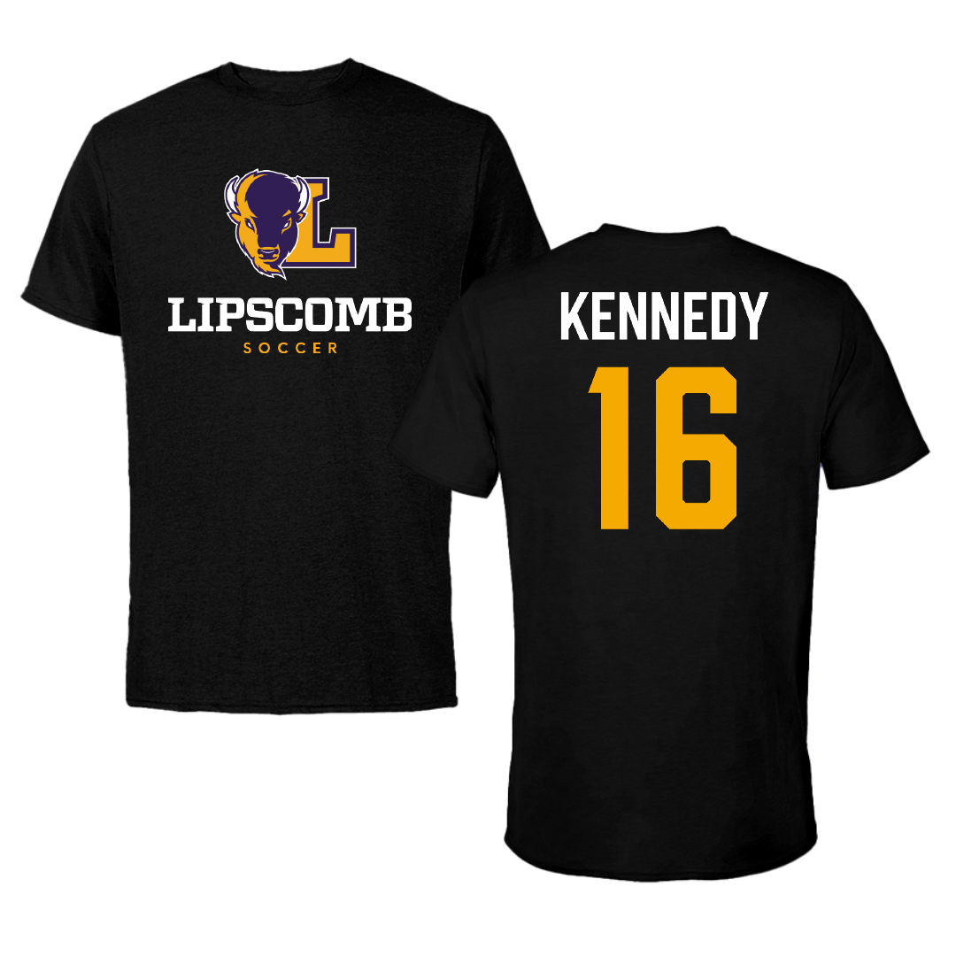 Lipscomb University Soccer Black Tee - #16 Zachary Kennedy