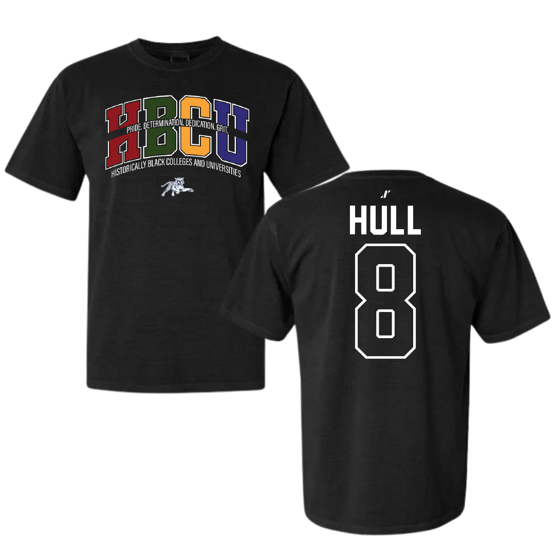 Jackson State University Baseball Black HBCU Comfort Colors Tee - #8 Davione Hull
