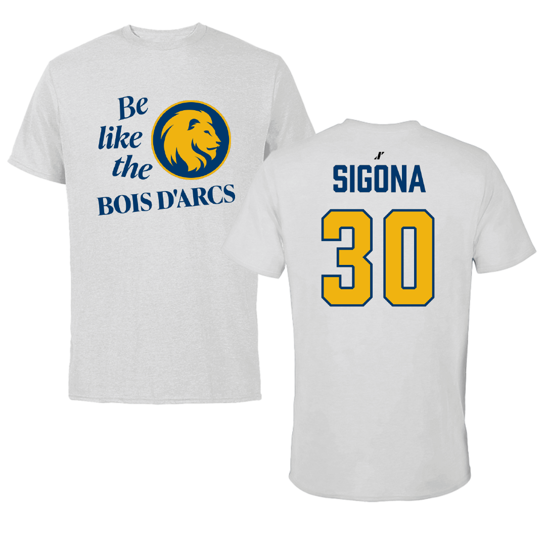 East Texas A&M University Basketball Light Gray Be Like Us Performance Tee - #30 Vinny Sigona