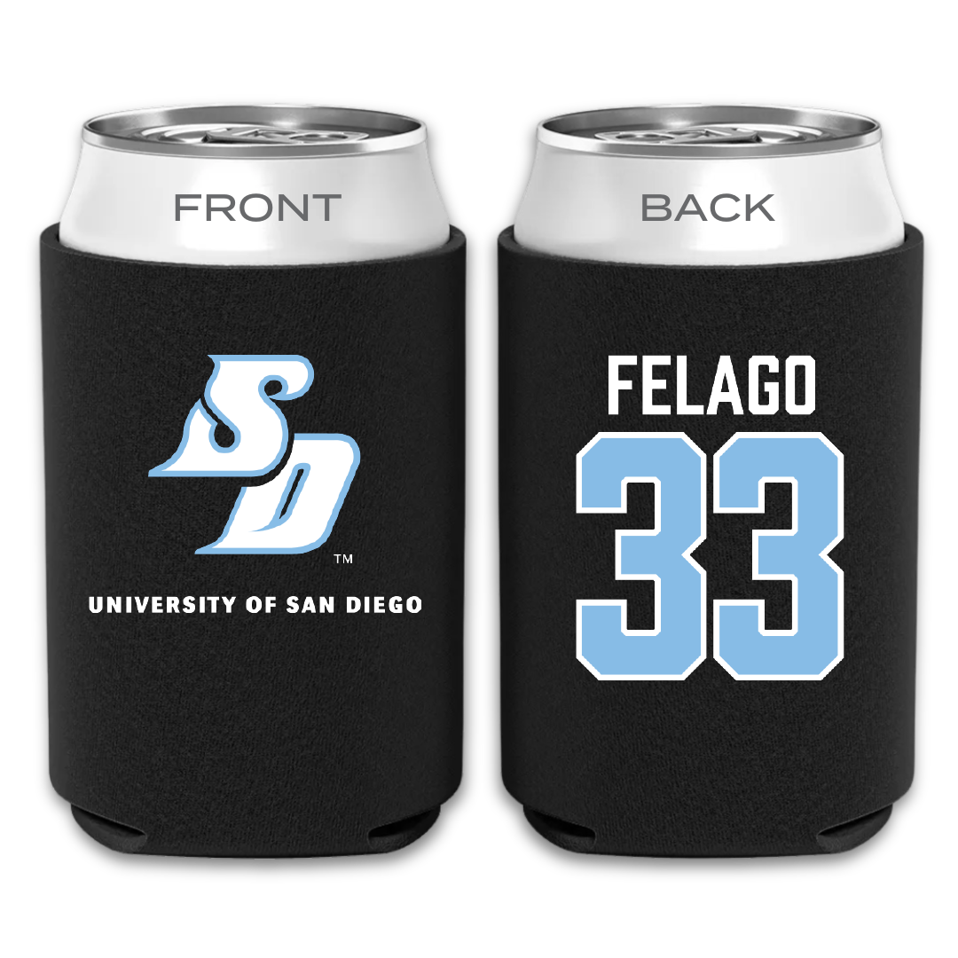 University of San Diego Football Black Can Cooler - #33 Nick Felago