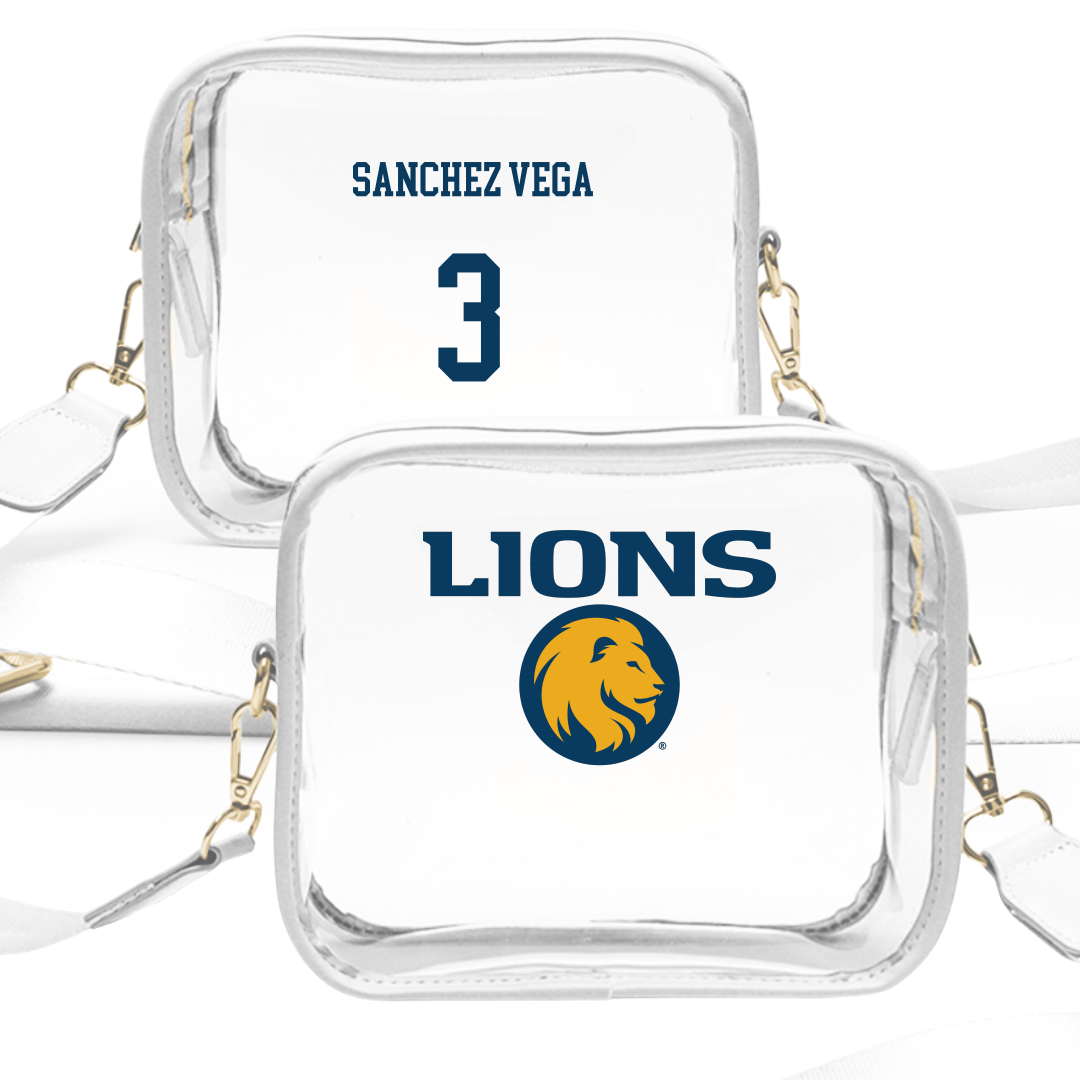East Texas A&M University Basketball (M) White Clear Stadium Bag - #3 Mykol Sanchez Vega