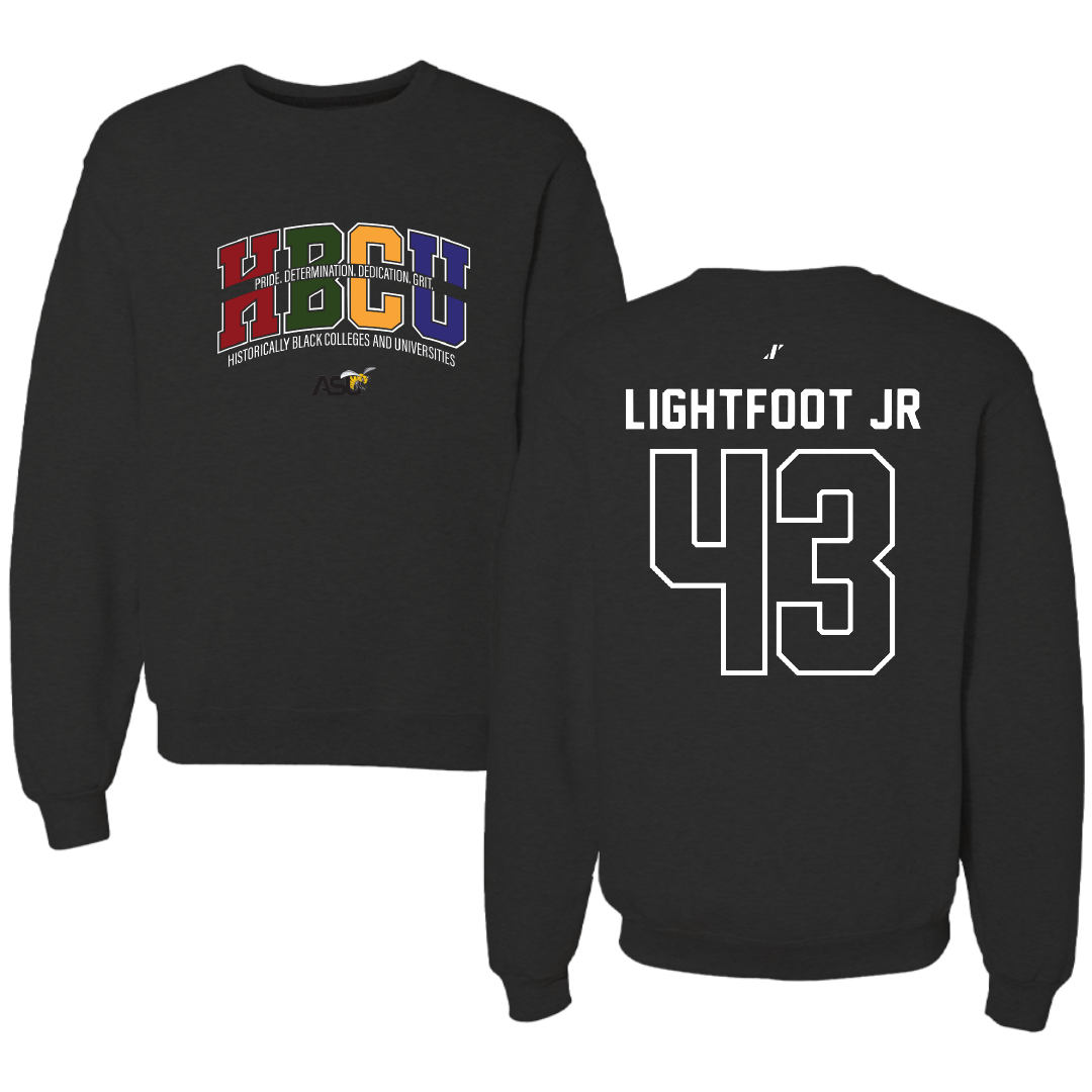 Alabama State University Football Black HBCU Crewneck - #43 Terrell Lightfoot Jr