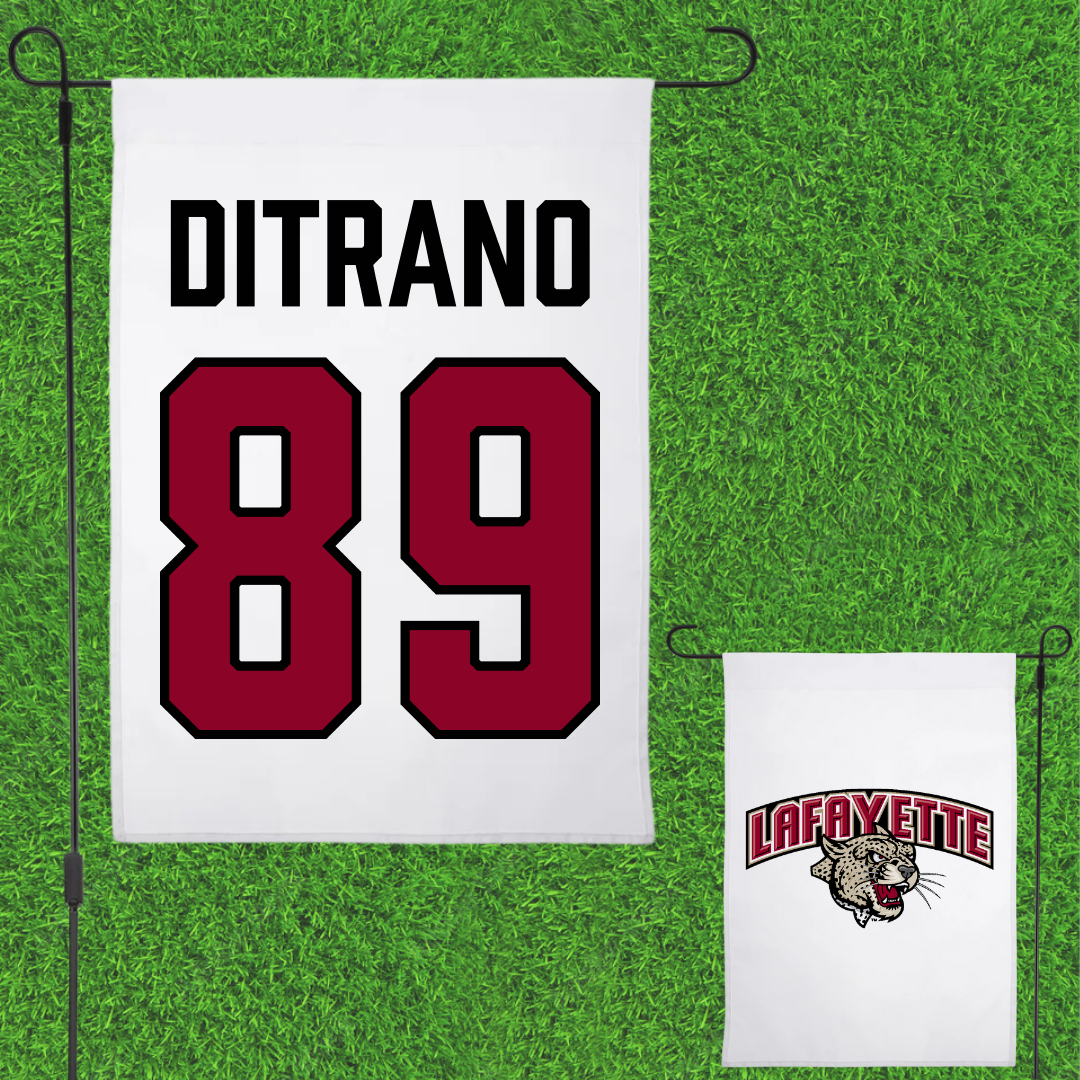 Lafayette College Football White Garden Flag - #89 Hunter Ditrano