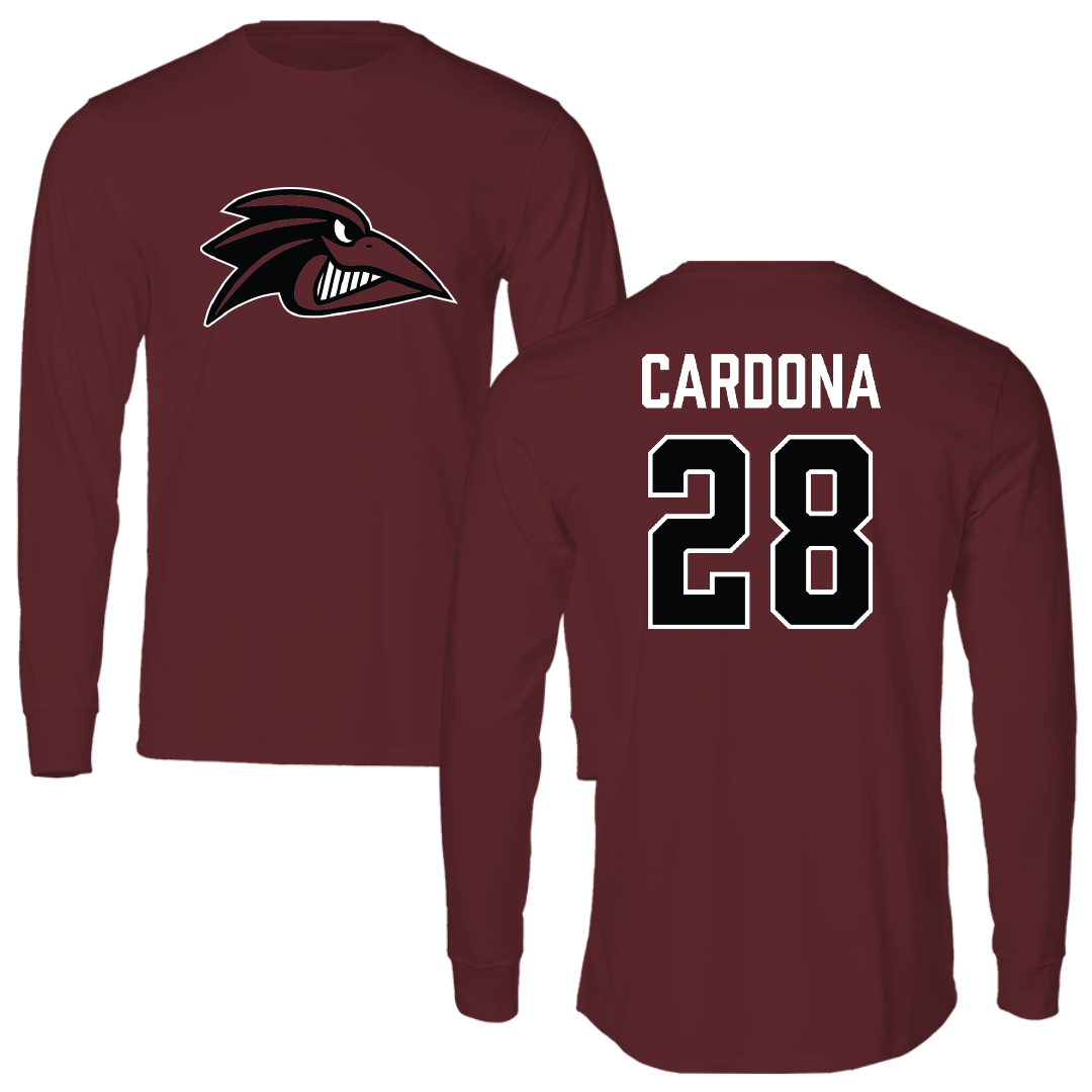 Franklin Pierce University Baseball Maroon Performance Long Sleeve - #28 Antwan Cardona