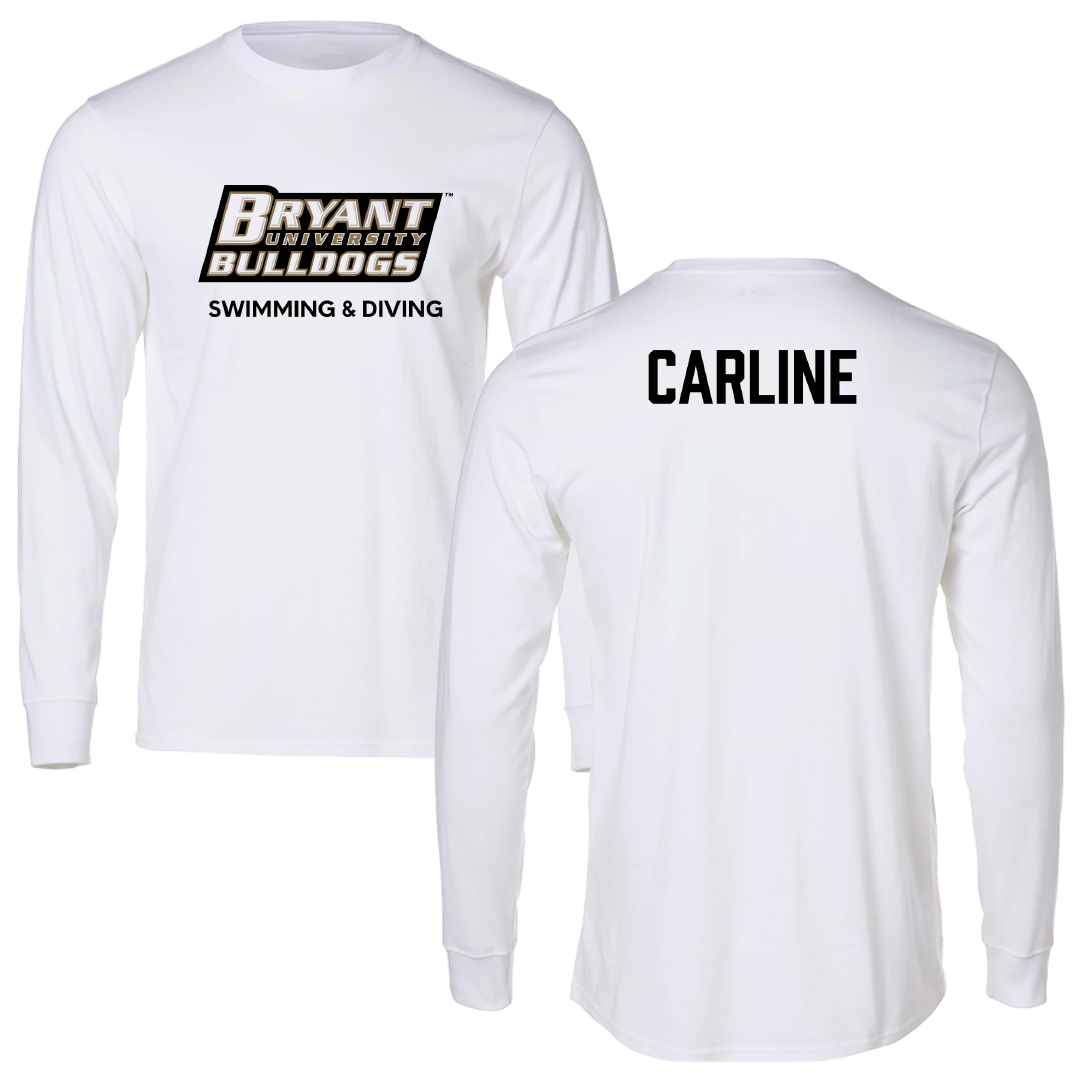 Bryant University Swimming & Diving White Performance Long Sleeve - Jill Carline