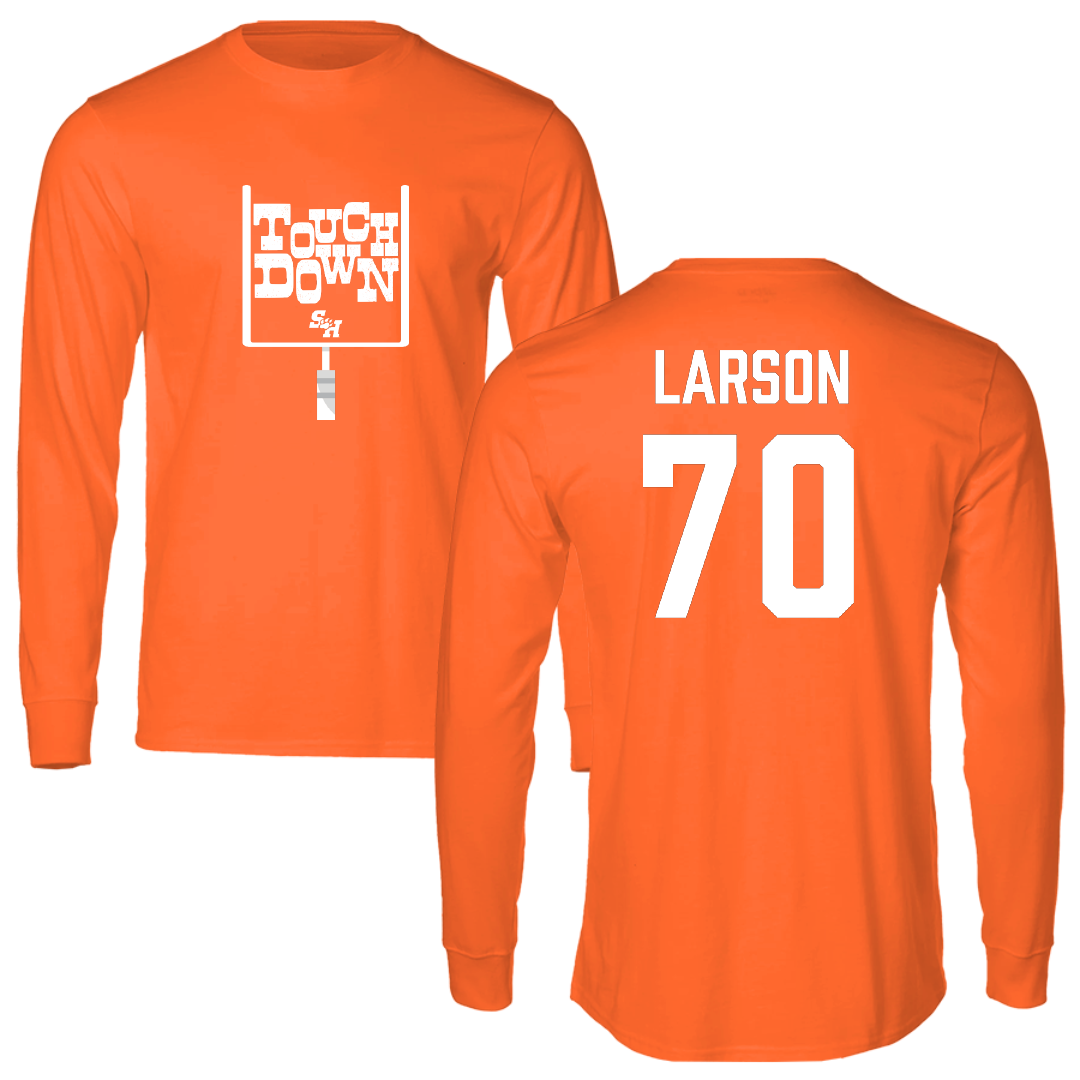 Sam Houston State University Football Orange Touchdown Performance Long Sleeve - #70 Rhett Larson