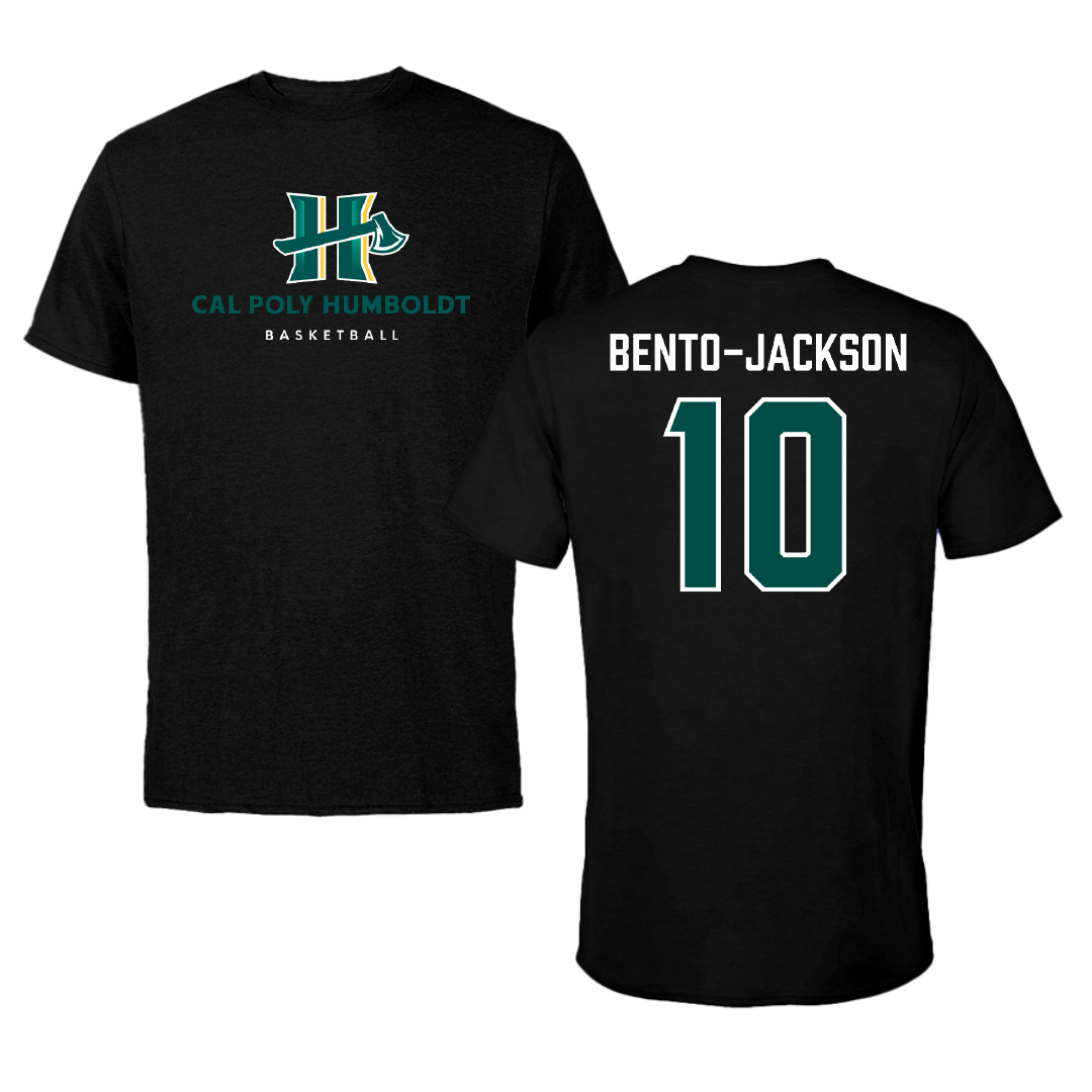 Cal Poly Humboldt Basketball (M) Black Tee - #10 Brandon Bento-Jackson