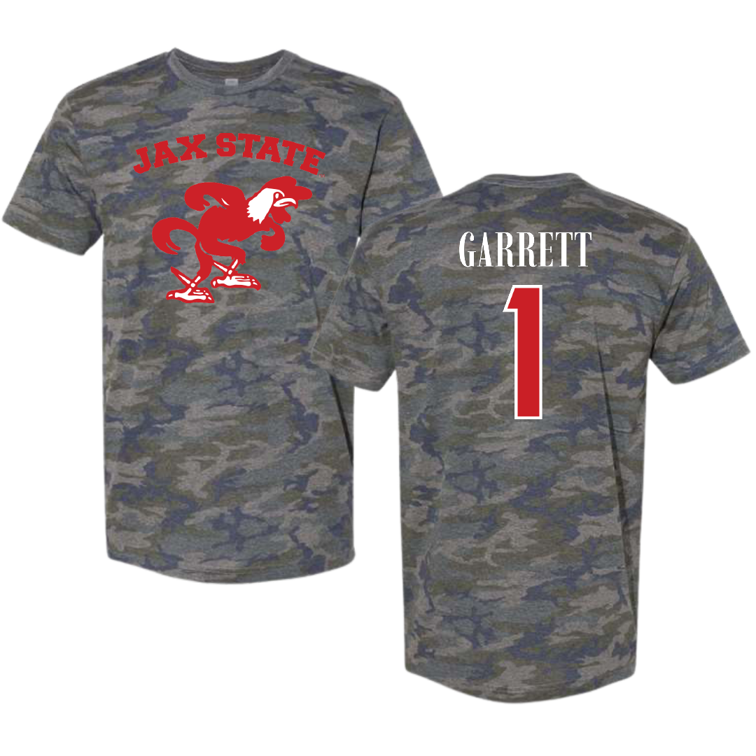 Jacksonville State University Volleyball Vintage Camo Tee - #1 Ellie Garrett