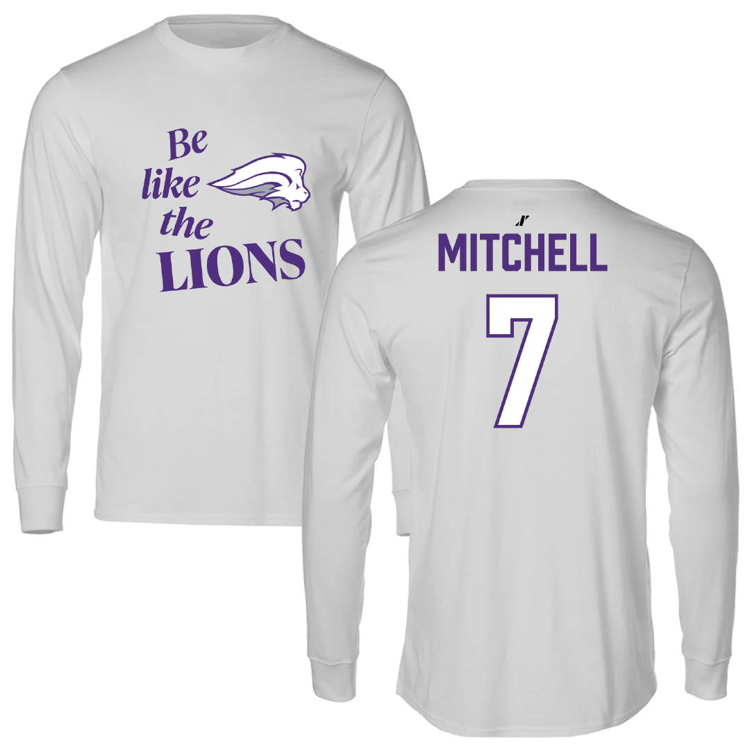 Nelson University Soccer (M) Light Gray Be Like Us Long Sleeve - #7 Makel Mitchell