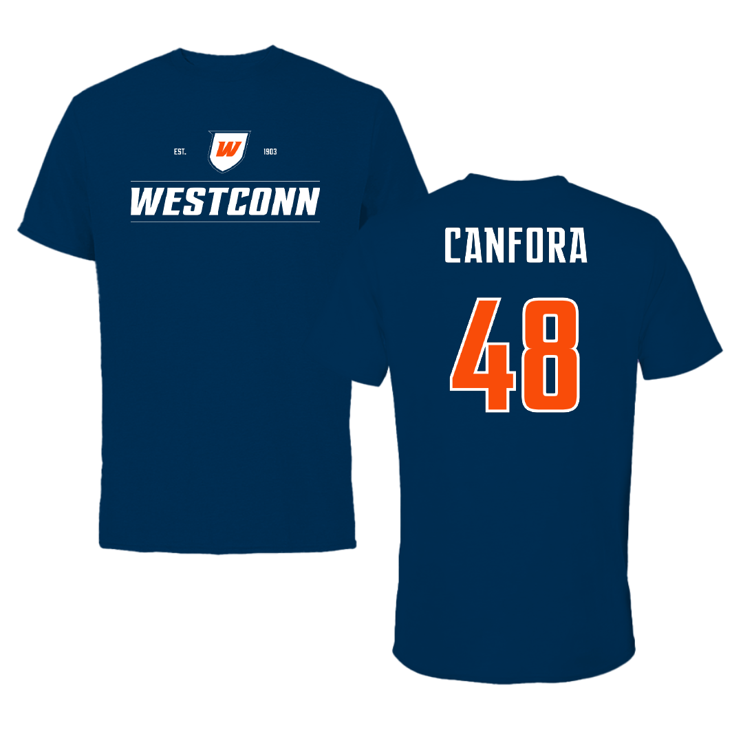 Western Connecticut State University Lacrosse Navy General Performance Tee - #48 Chase Canfora