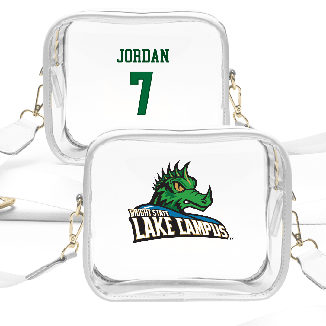 Wright State University Lake Campus Baseball White Clear Stadium Bag - #7 Braeden Jordan