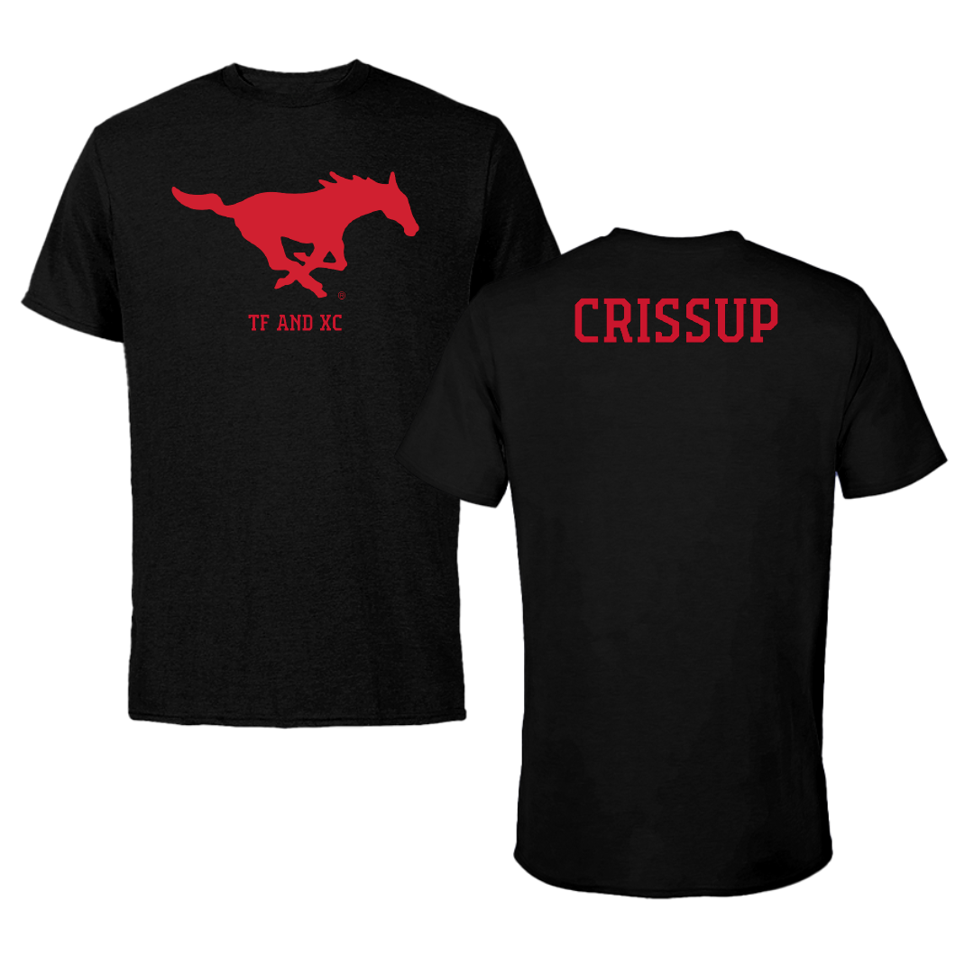 Southern Methodist University TF and XC Black Tee - Magnolia Crissup