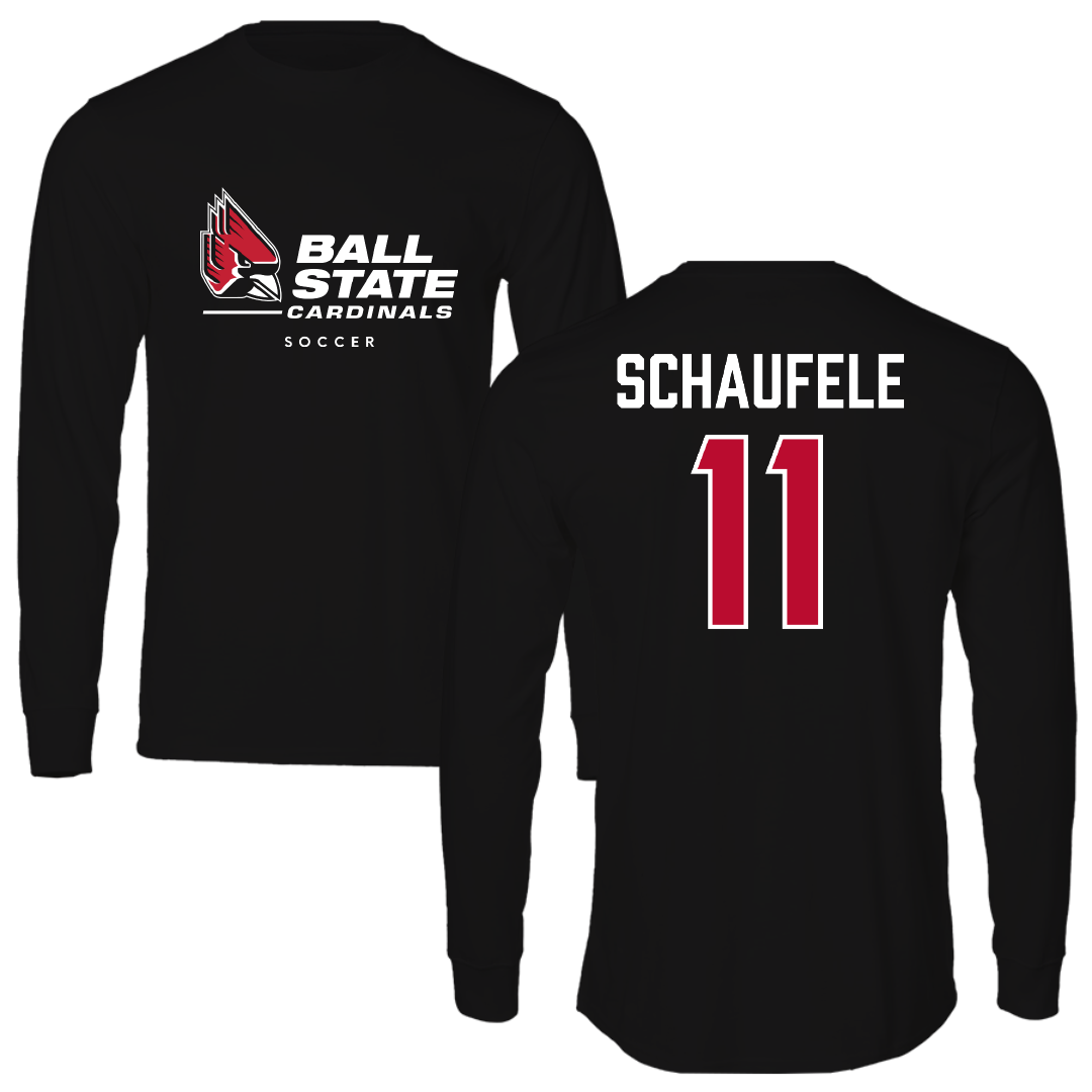 Ball State University Soccer Black Long Sleeve - #11 Ainsley Schaufele