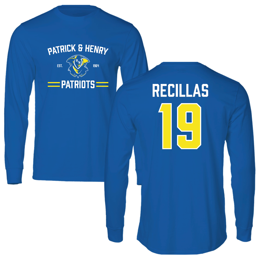 Patrick & Henry Community College Soccer (M) Blue General Performance Long Sleeve - #19 Ian Recillas