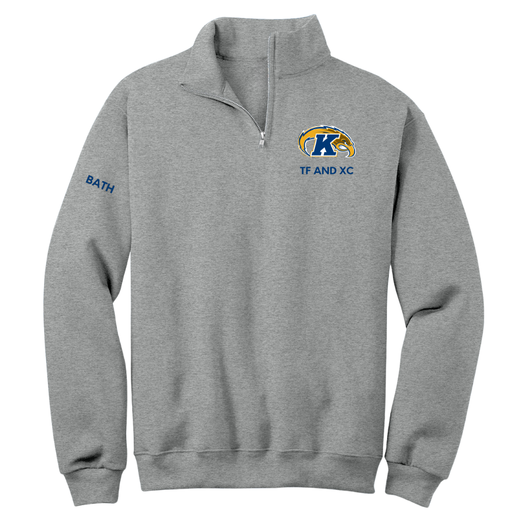 Kent State University TF and XC Sport Gray Quarter-Zip - Ayden Bath