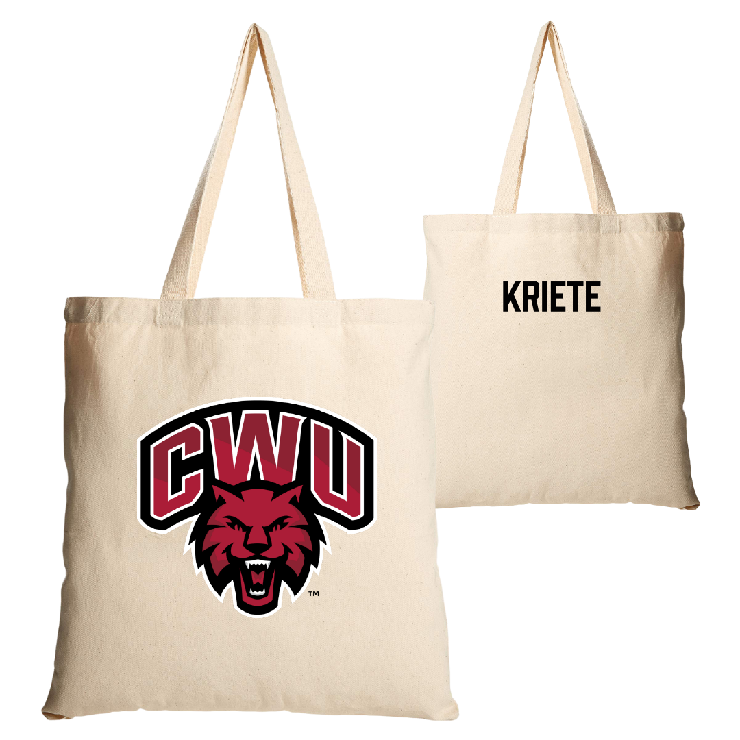 Central Washington University TF and XC Tan Canvas Tote Bag - Wes Kriete