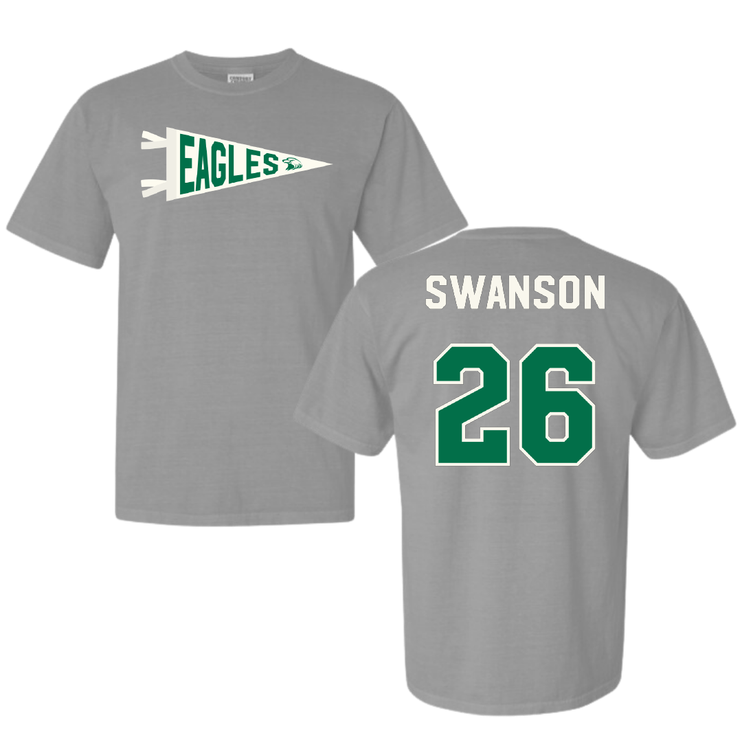 Central Methodist University Baseball Light Gray Pennant Comfort Colors Tee - #26 Logan Swanson