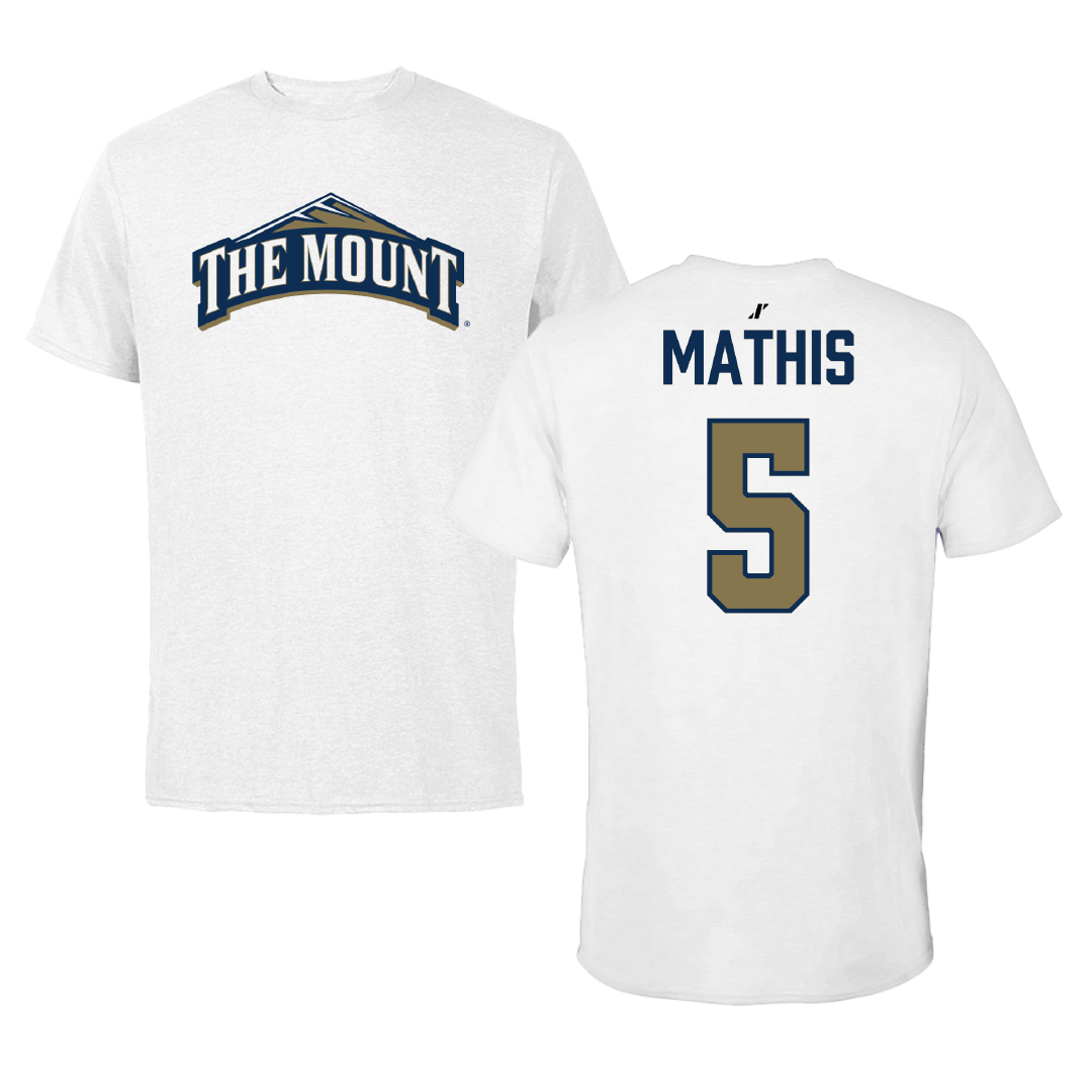 Mount St. Mary's University Rugby (W) White Performance Tee - #5 Sophia Mathis