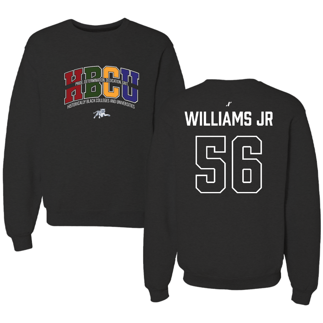Jackson State University Football Black HBCU Crewneck - #56 Brian Williams Jr